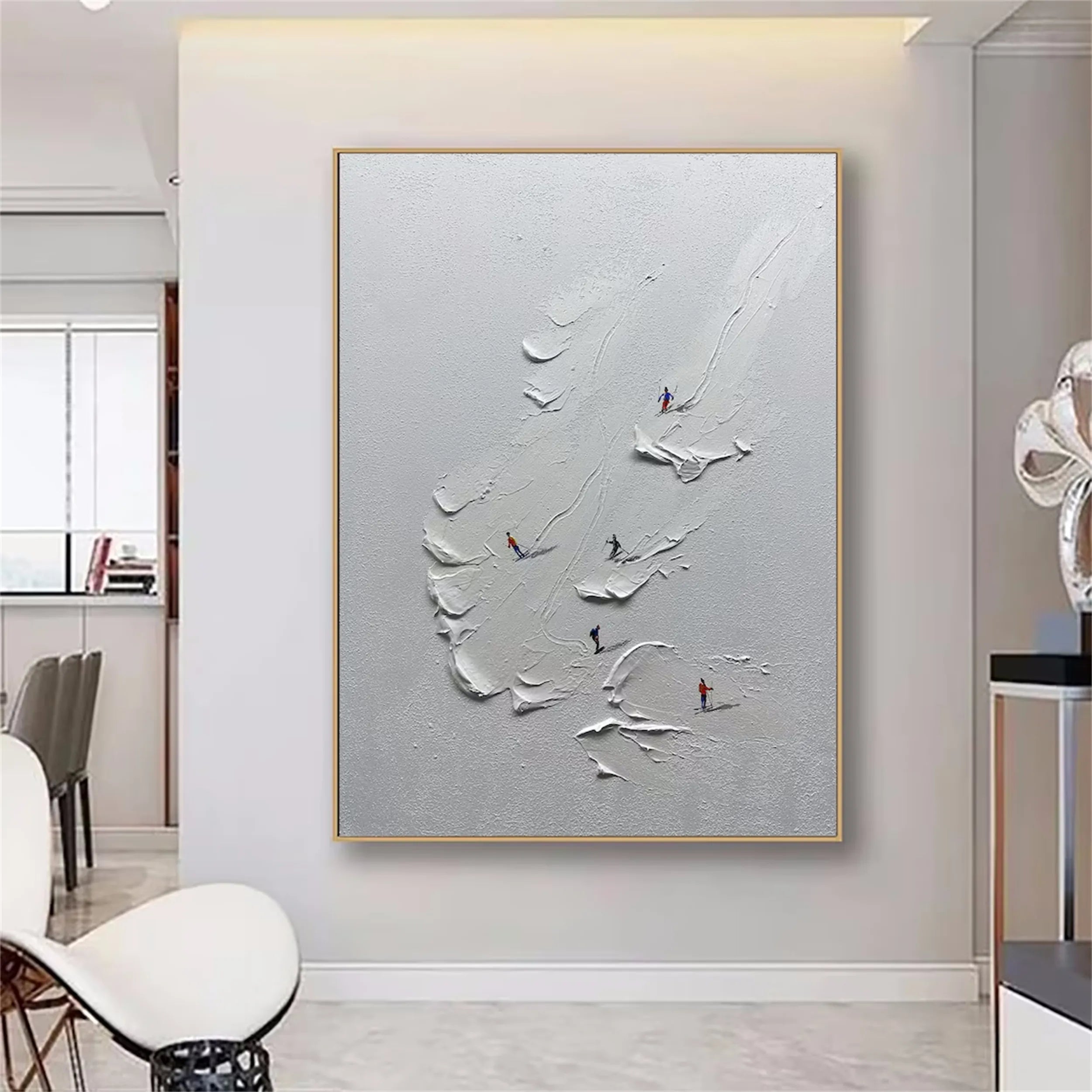 White Textured Minimalist Wall Art #WT156