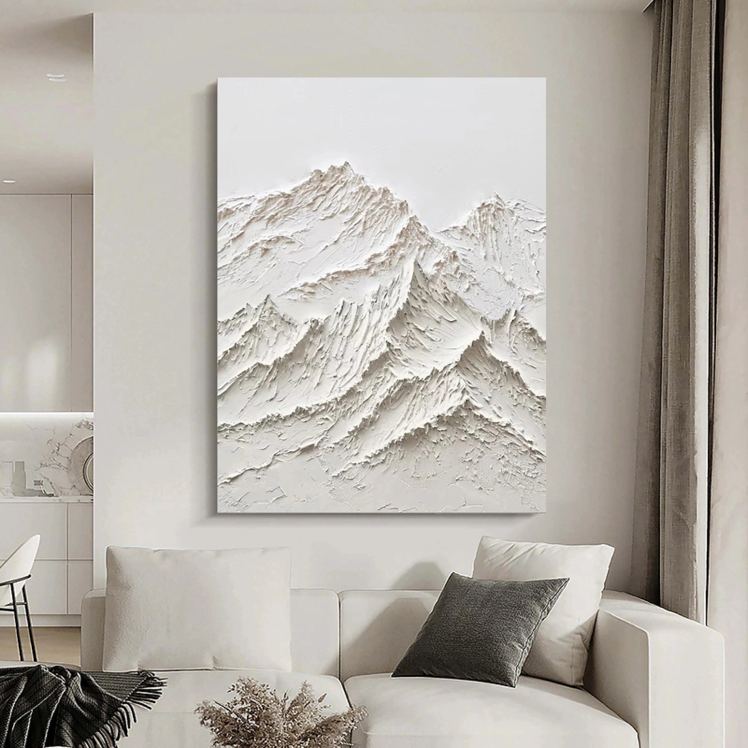White Textured Minimalist Wall Art #WT036