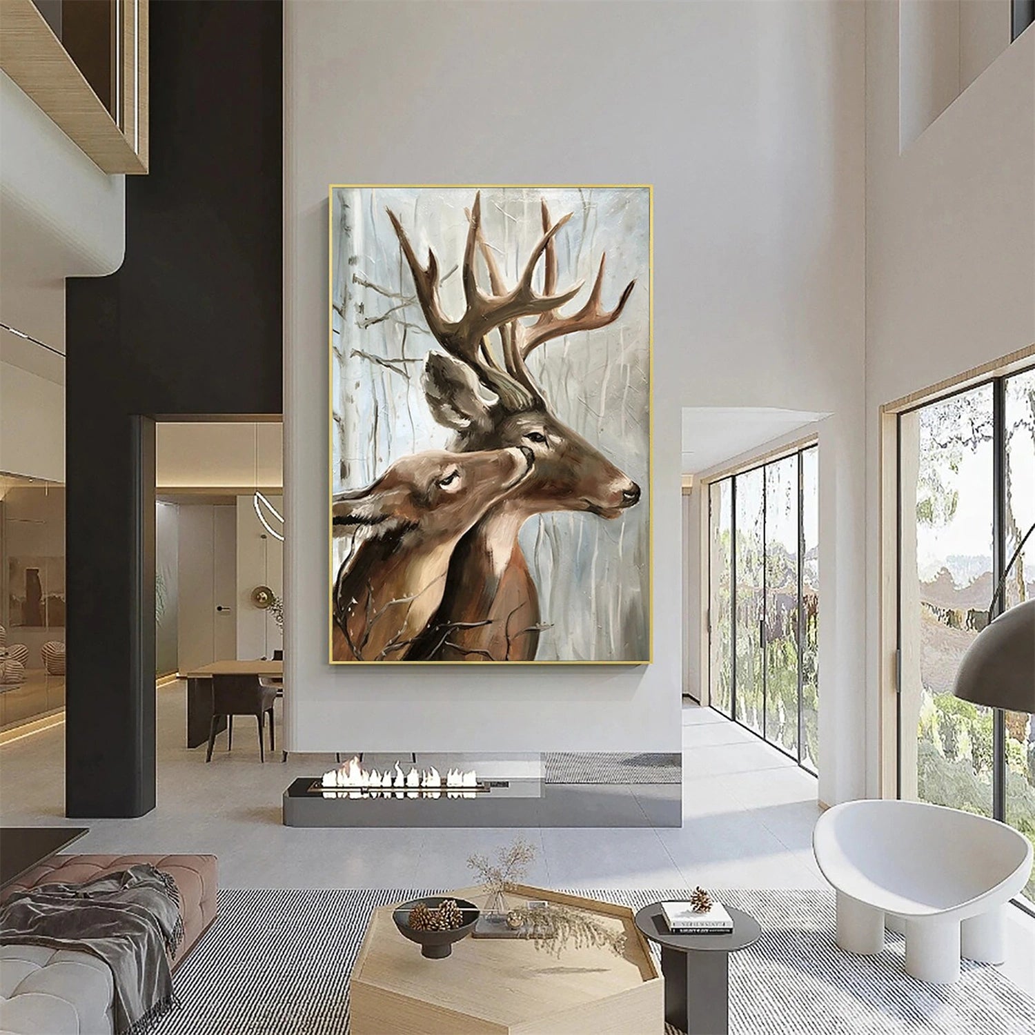 Abstract Animal Art Rangifer tarandus Wall Art #AT039