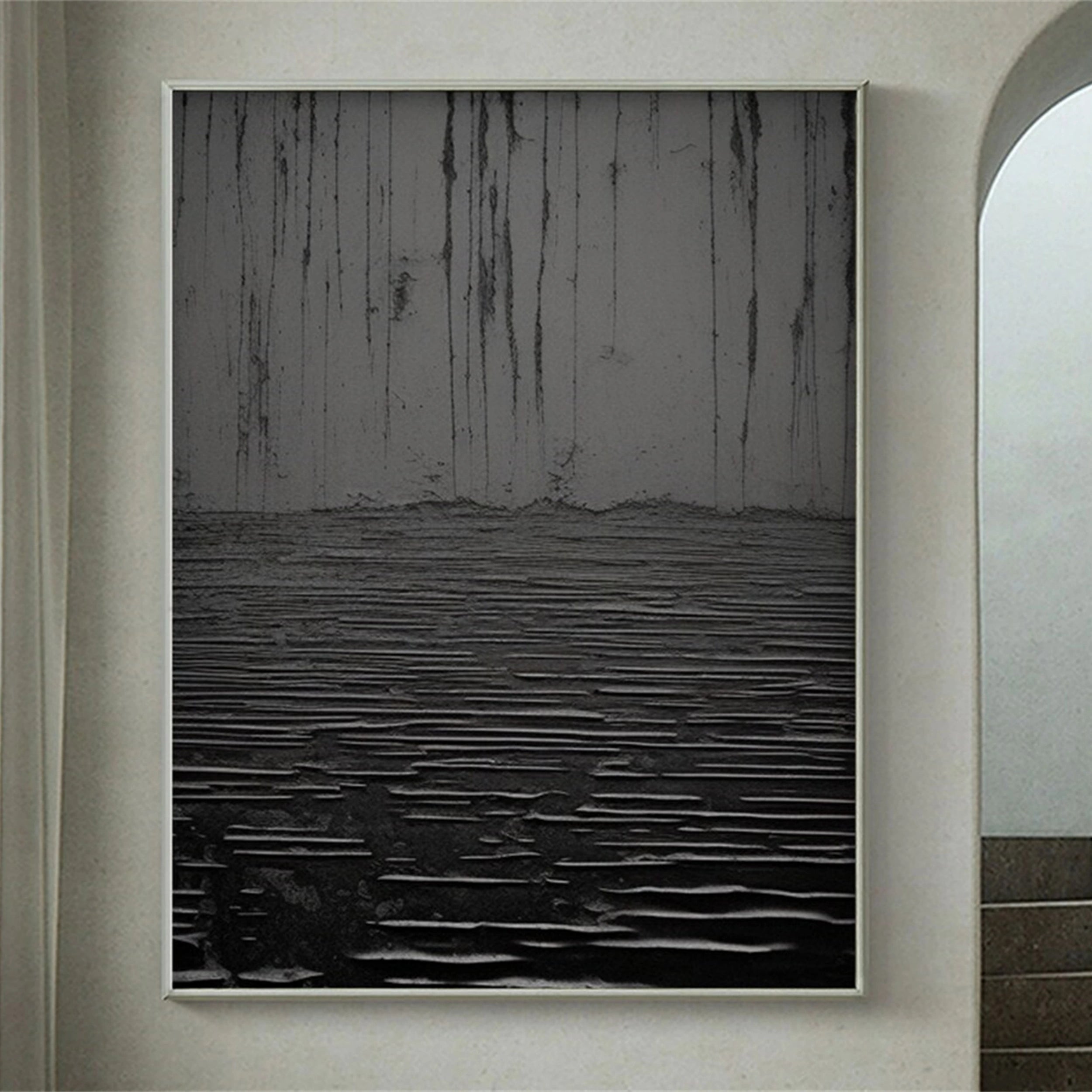 Black Textured Minimalist Wall Art #BT041