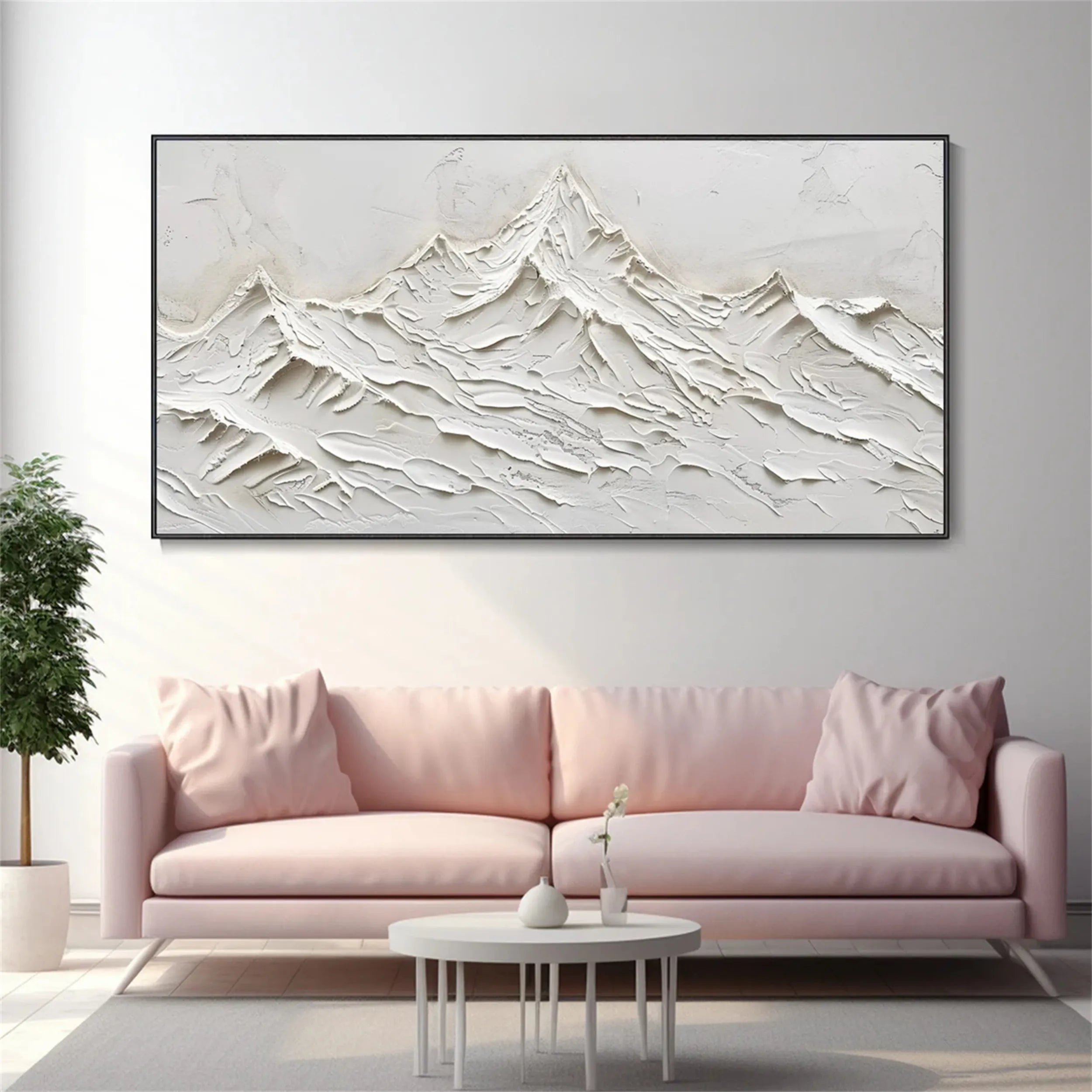 White Textured Minimalist Wall Art #WT124