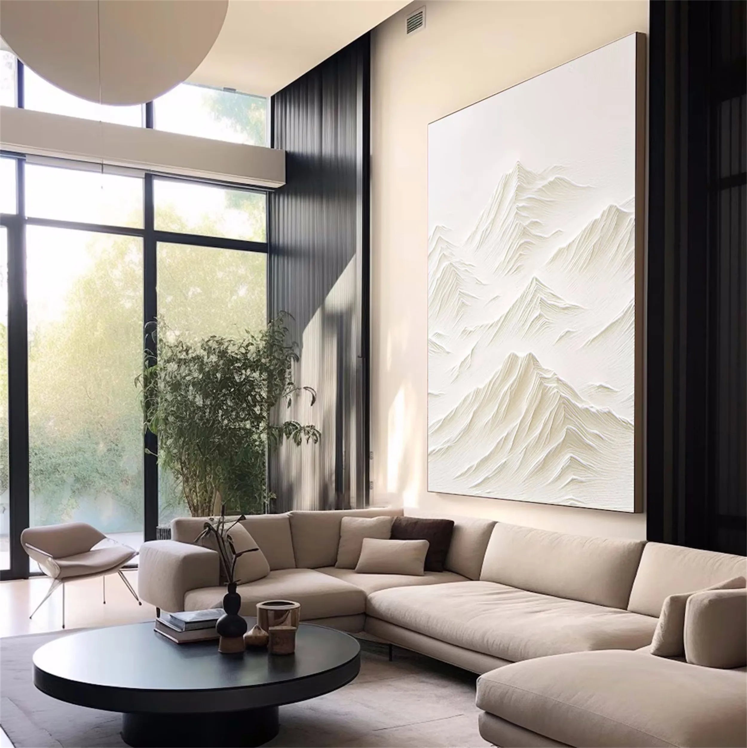 White Textured Minimalist Wall Art #WT090