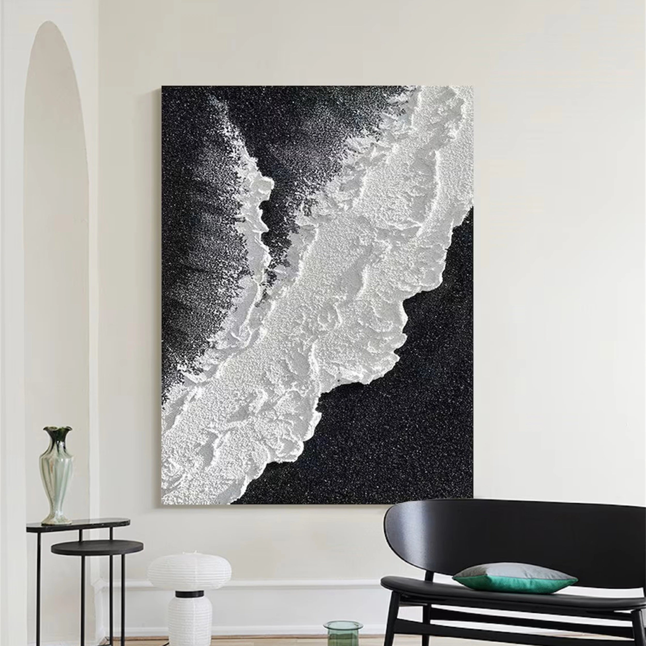 Black Textured Minimalist Wall Art #BT048