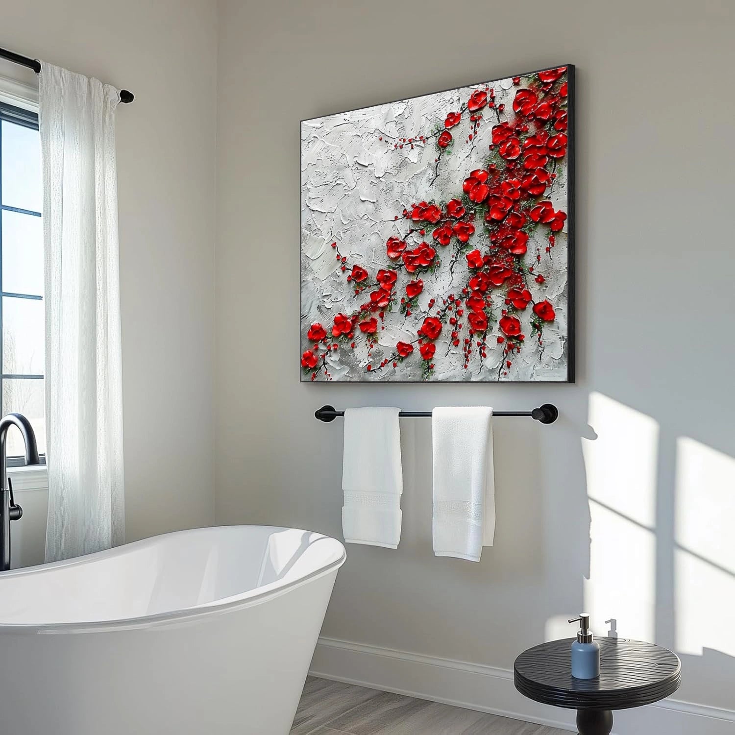 Tree And Flower Abstract Textured Wall Art #TF156