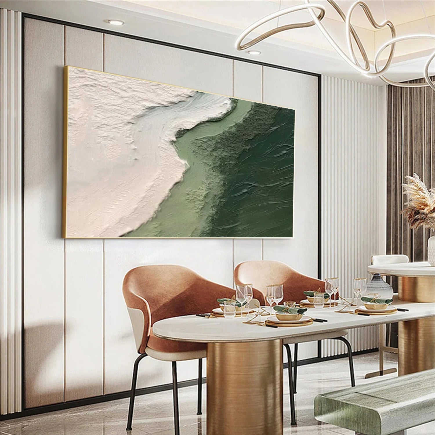 Green Textured Minimalist Wall Art #GT051