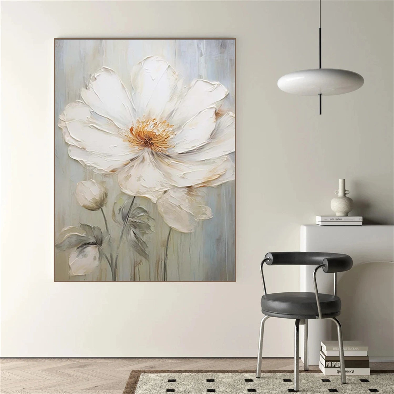 Tree And Flower Abstract Textured Wall Art #TF124