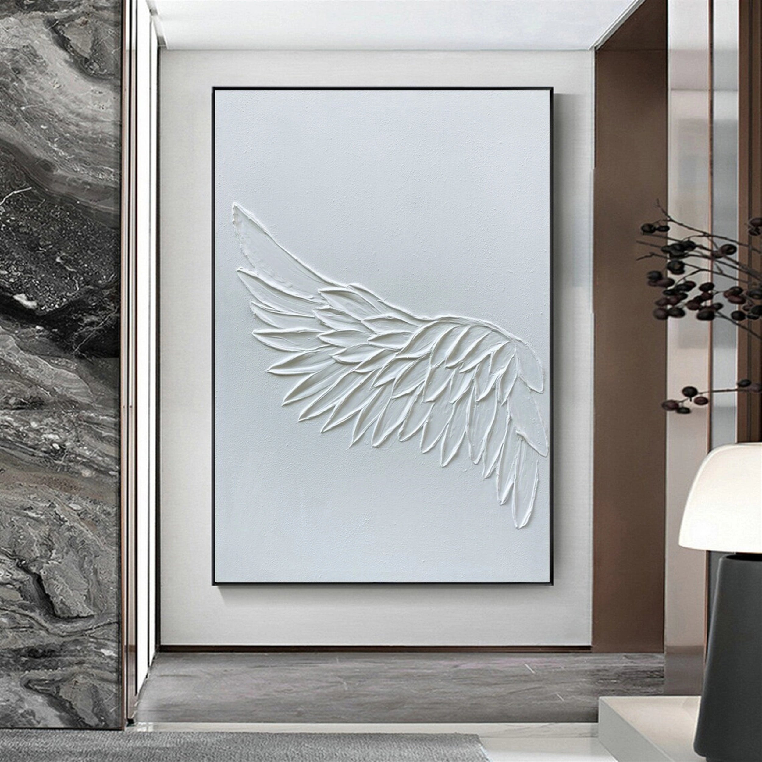 White Textured Minimalist Wall Art #WT063