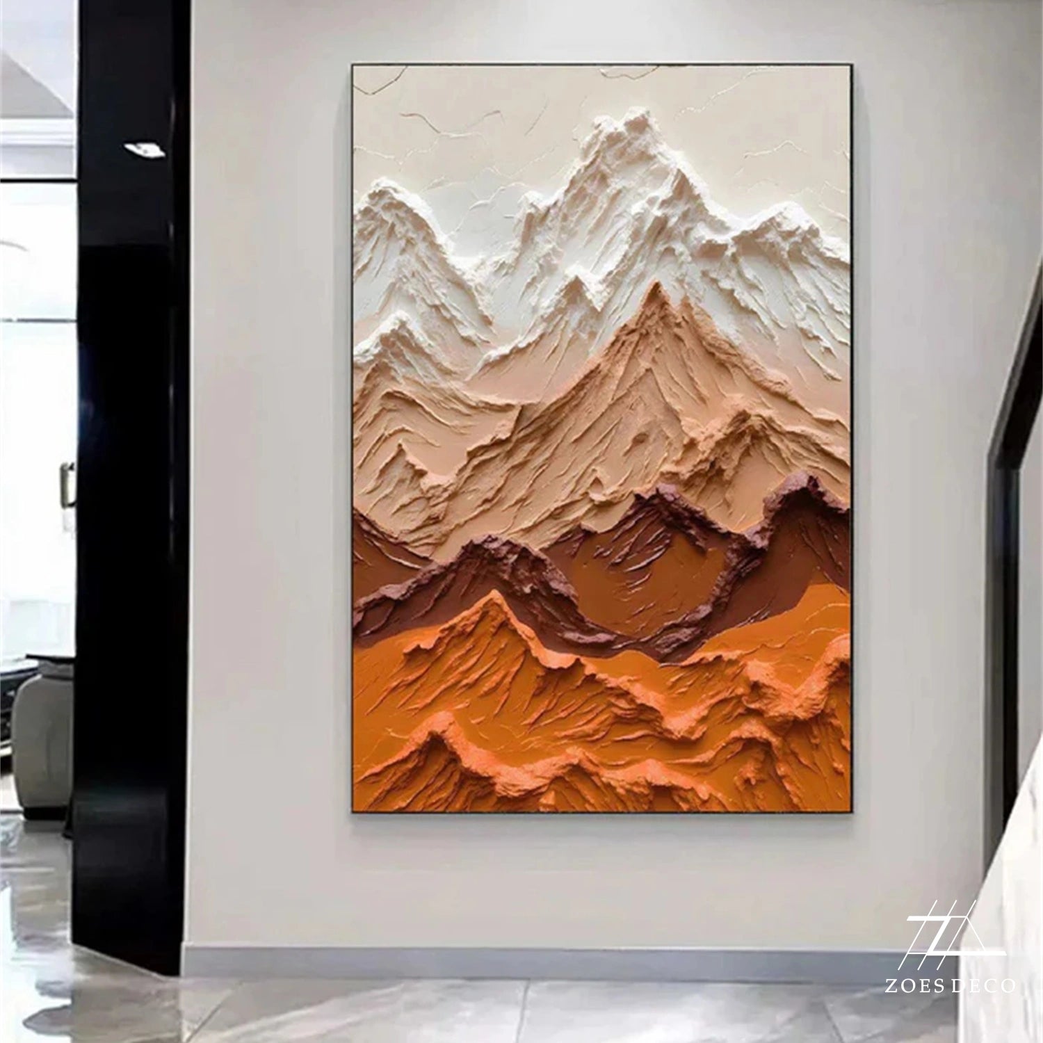 Abstract Mountain Textured Canvas Art #WT185