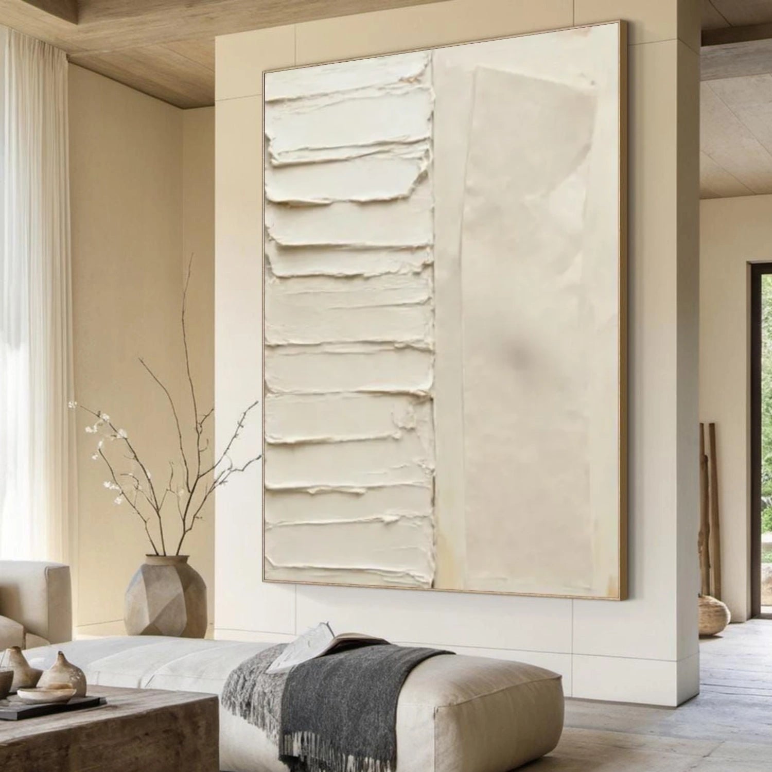 Beige Textured Minimalist Wall Art #WT206