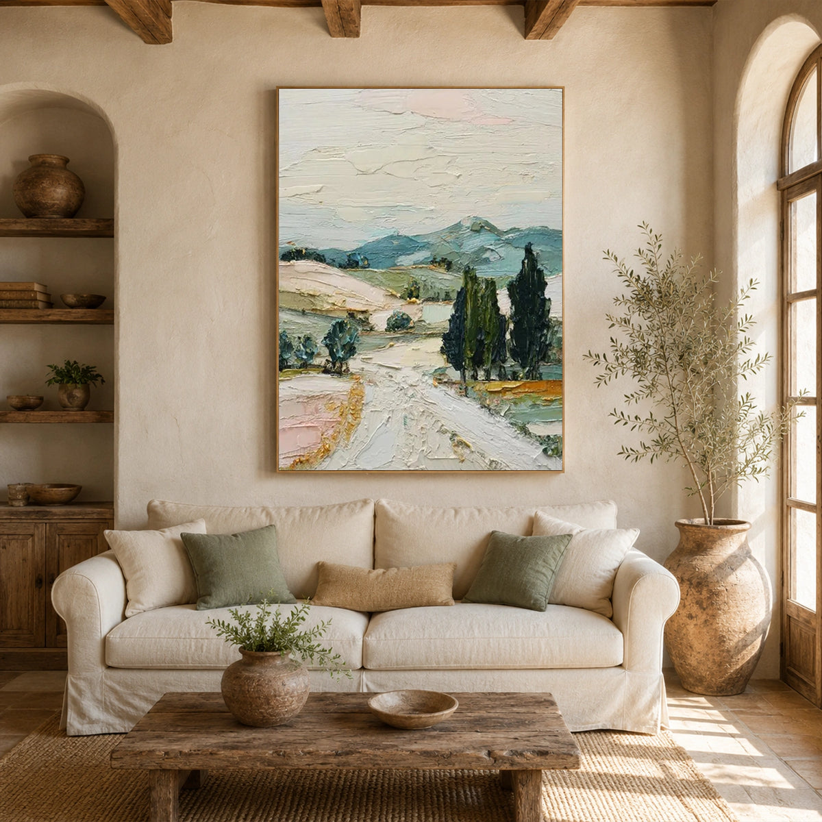 Tree And Flower Abstract Textured Wall Art #TF235