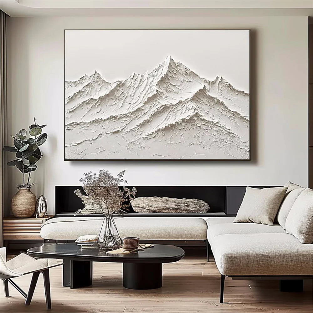 White Textured Minimalist Wall Art #WT113