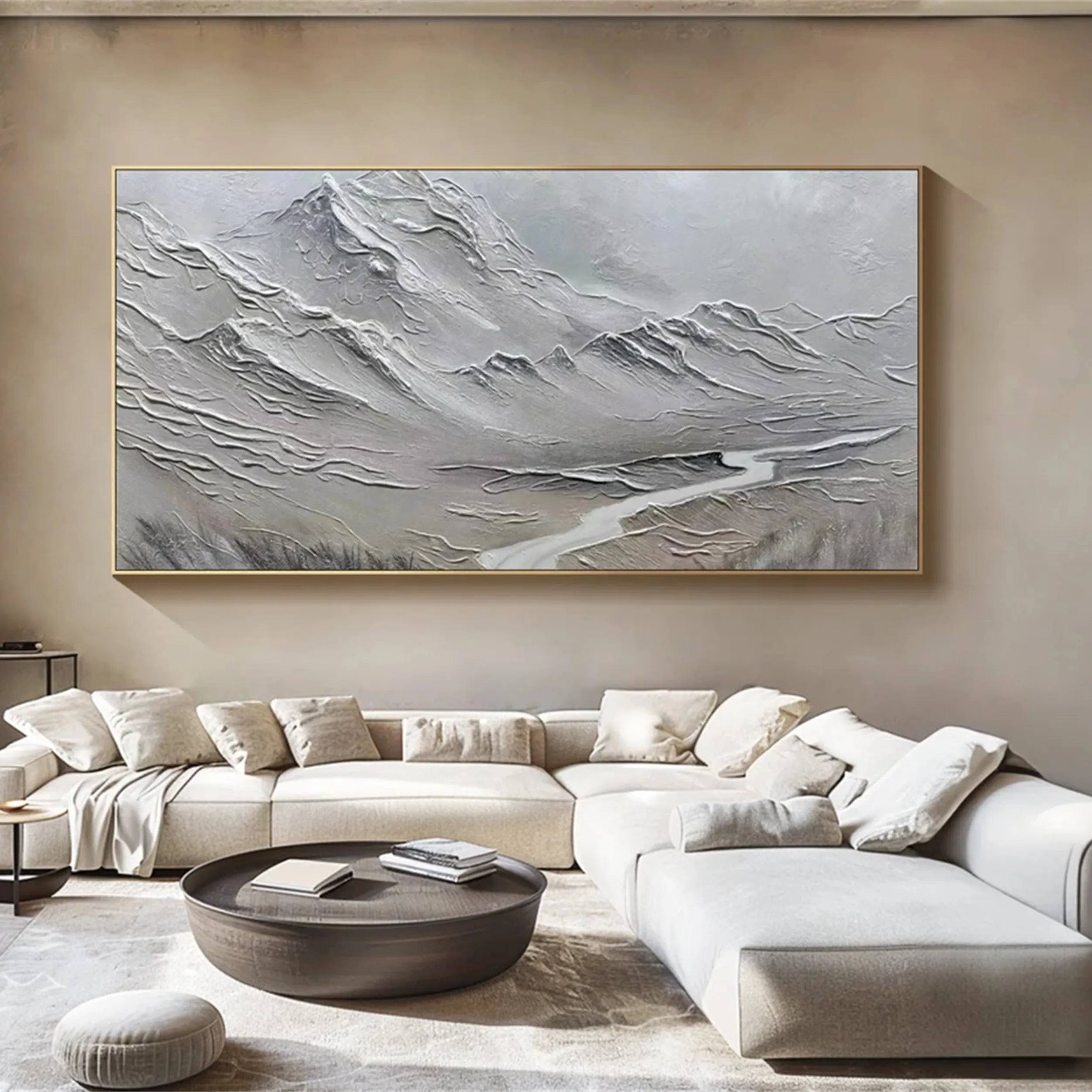 White Textured Minimalist Wall Art #WT119