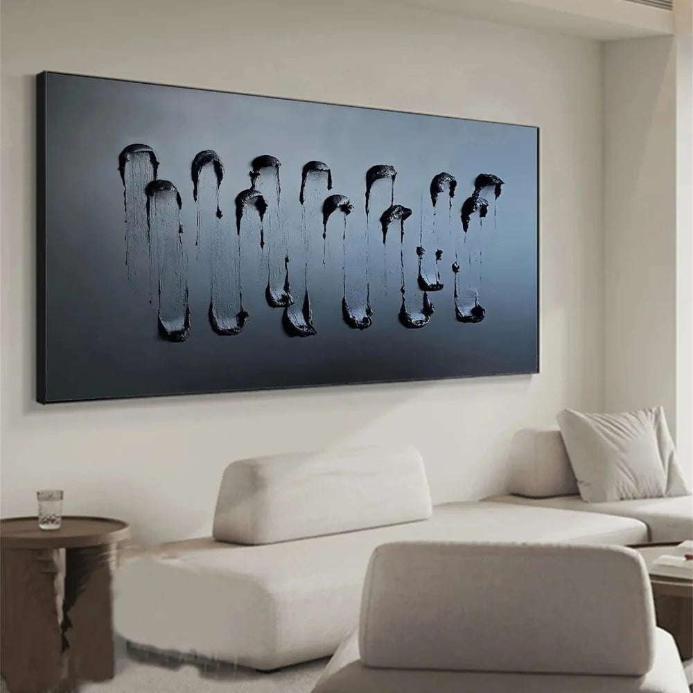 Black Textured Minimalist Wall Art #BT069