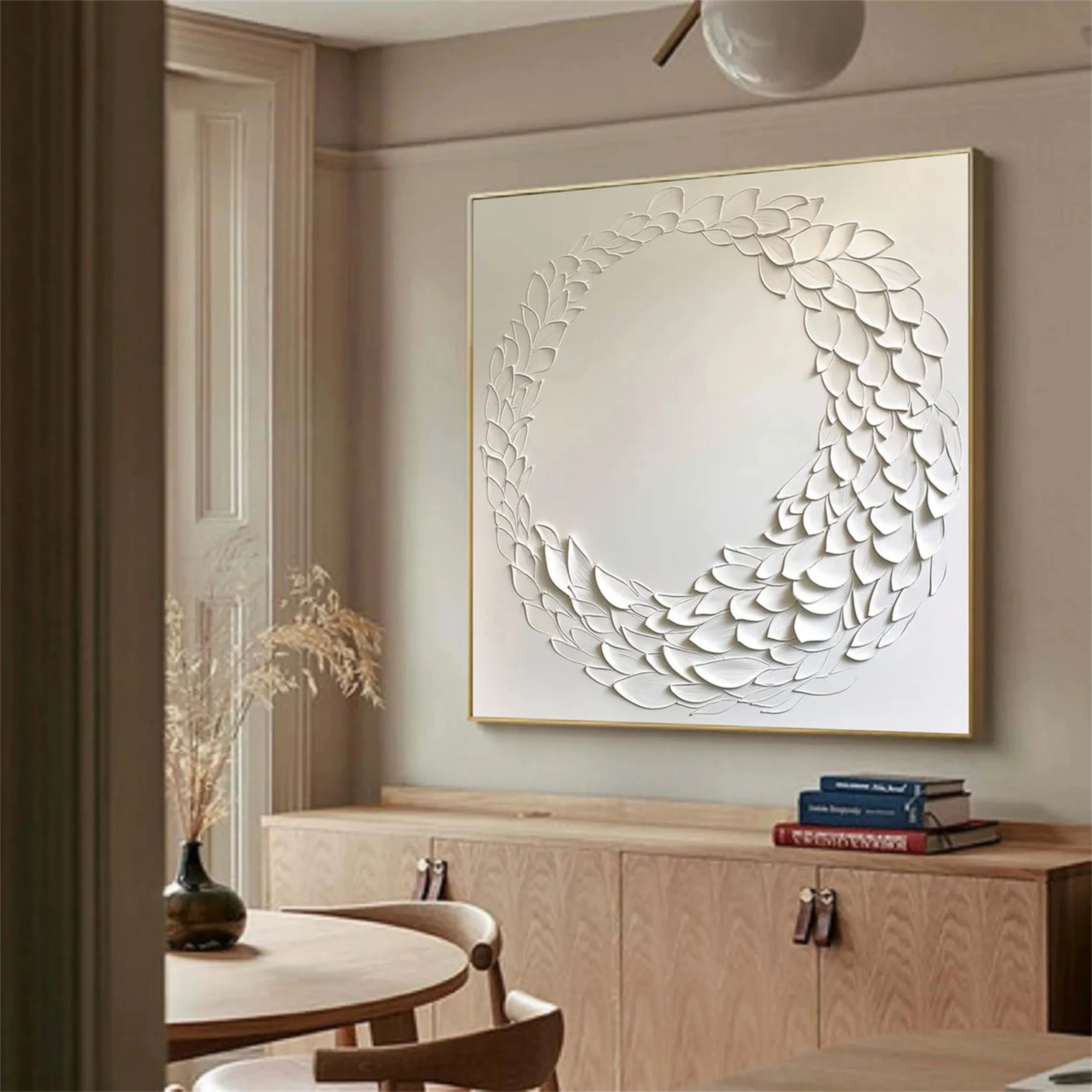 White Textured Minimalist Wall Art #WT092