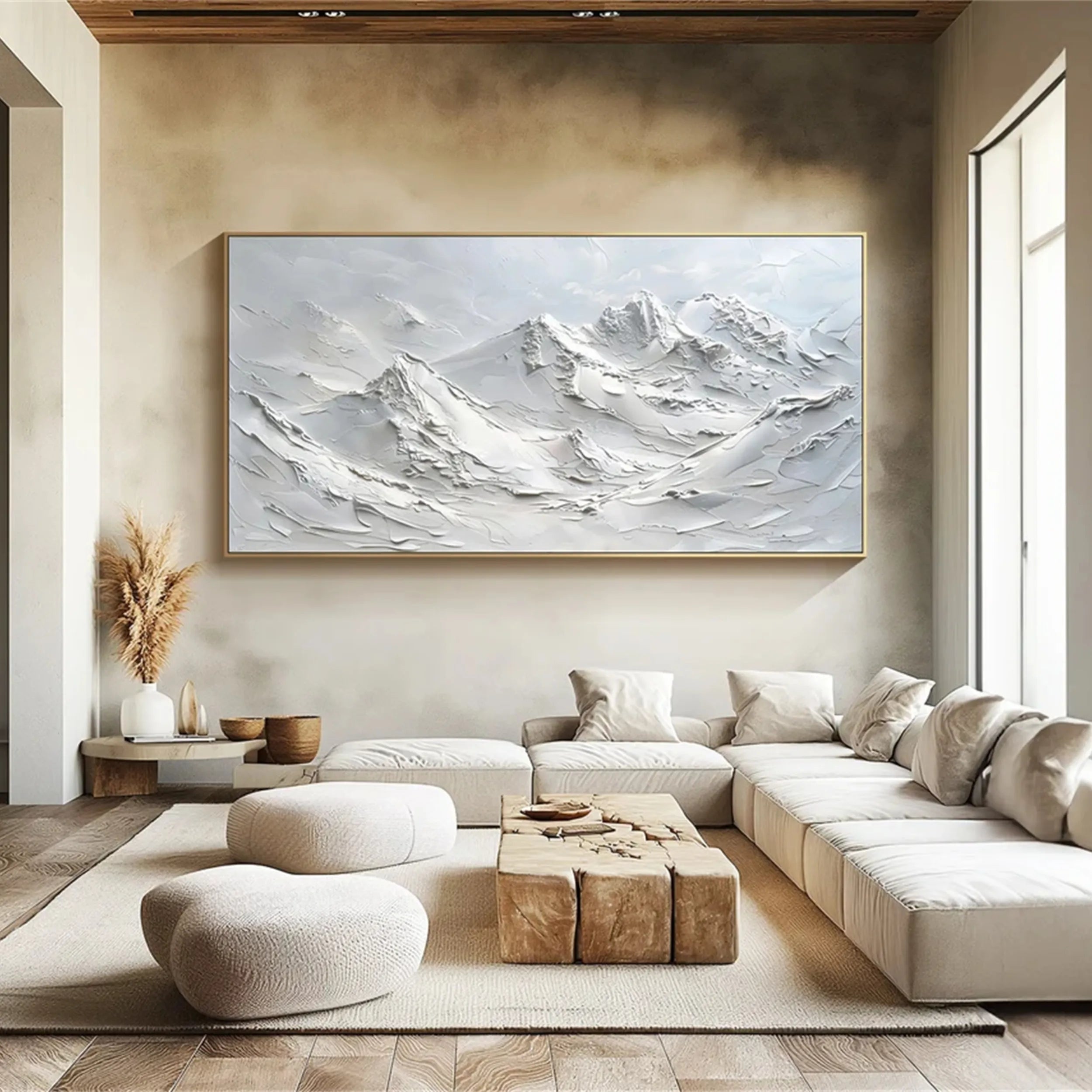 White Textured Minimalist Wall Art #WT118