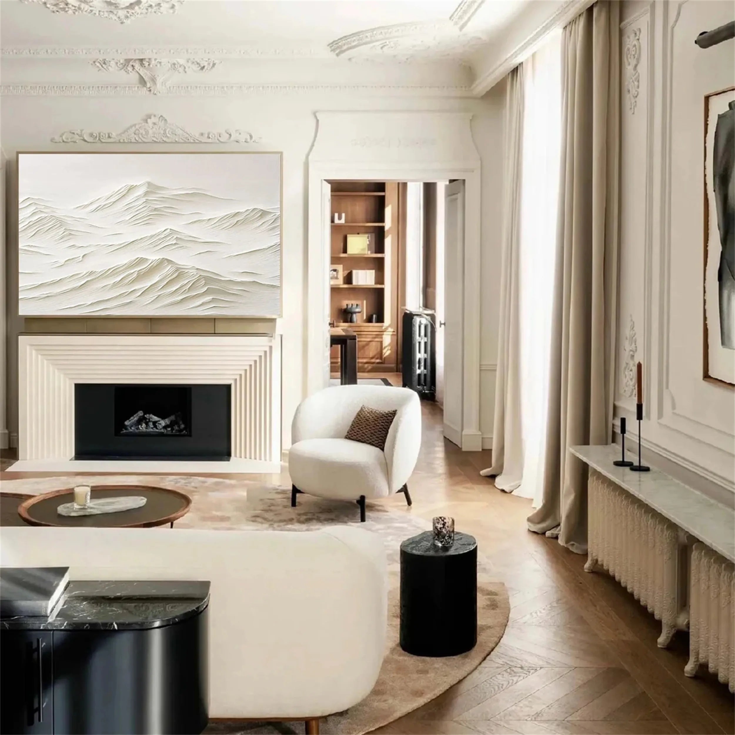 White Textured Minimalist Wall Art #WT131
