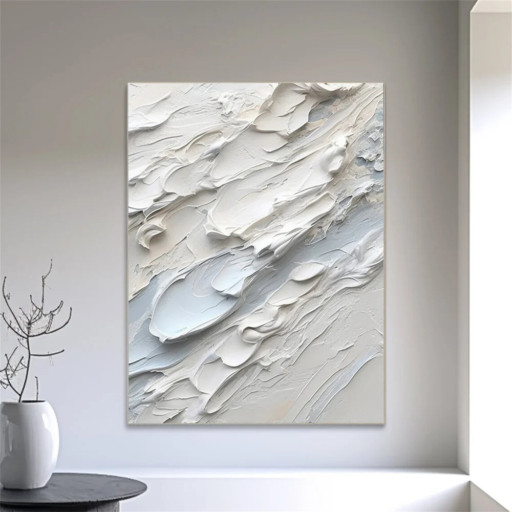 White Textured Minimalist Wall Art #WT172
