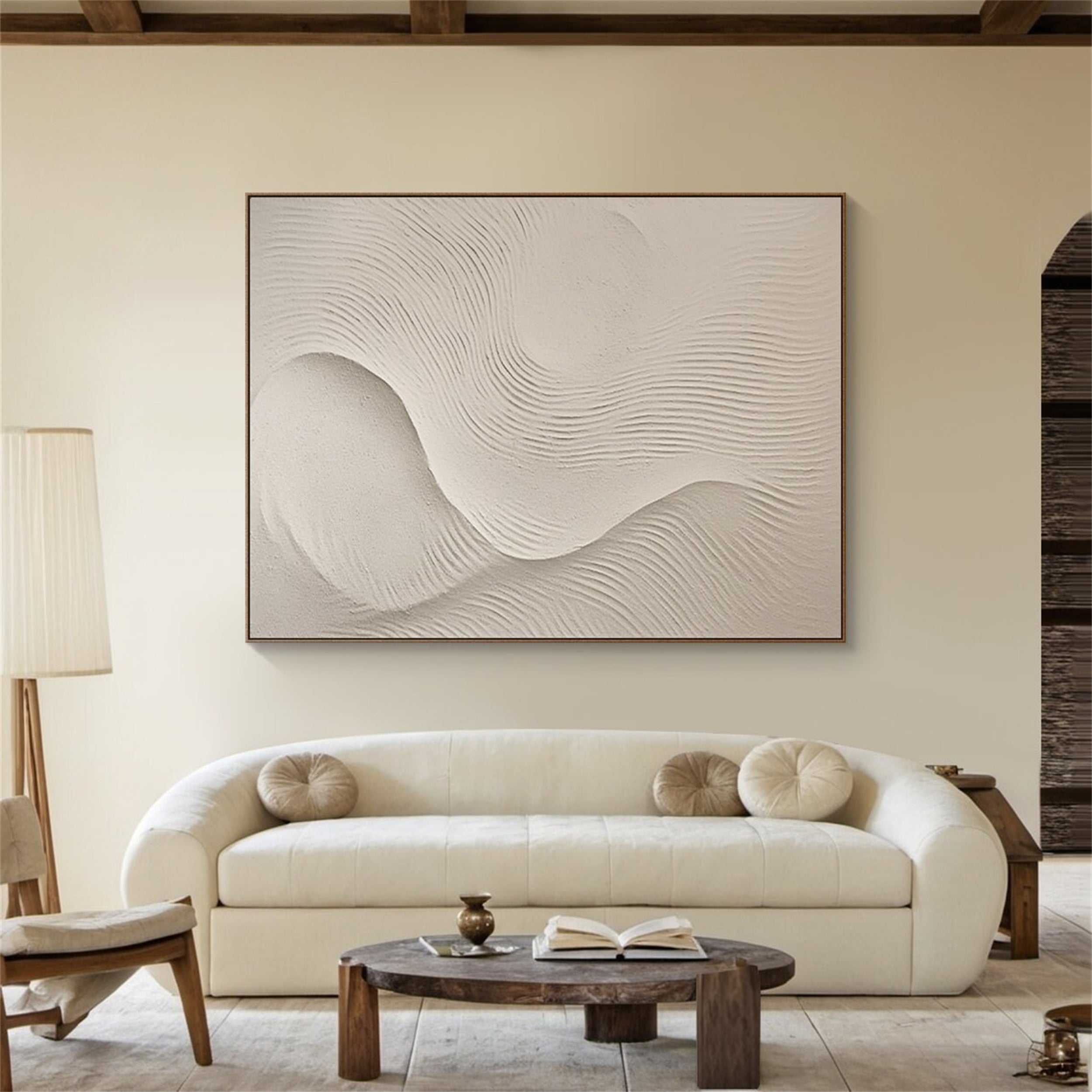 Beige & Brown Textured Minimalist Wall Art #BM046