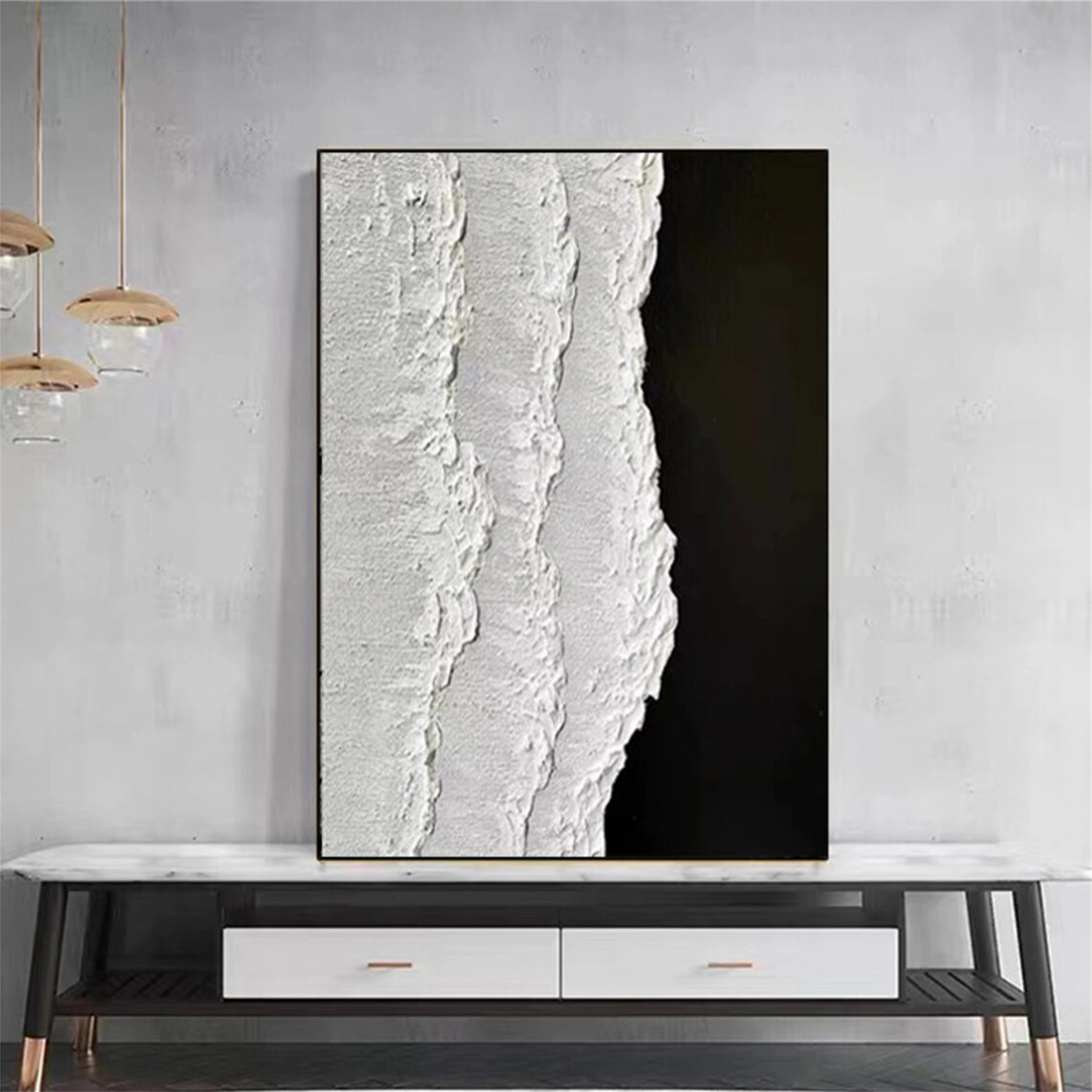 White Textured Minimalist Wall Art #WT073