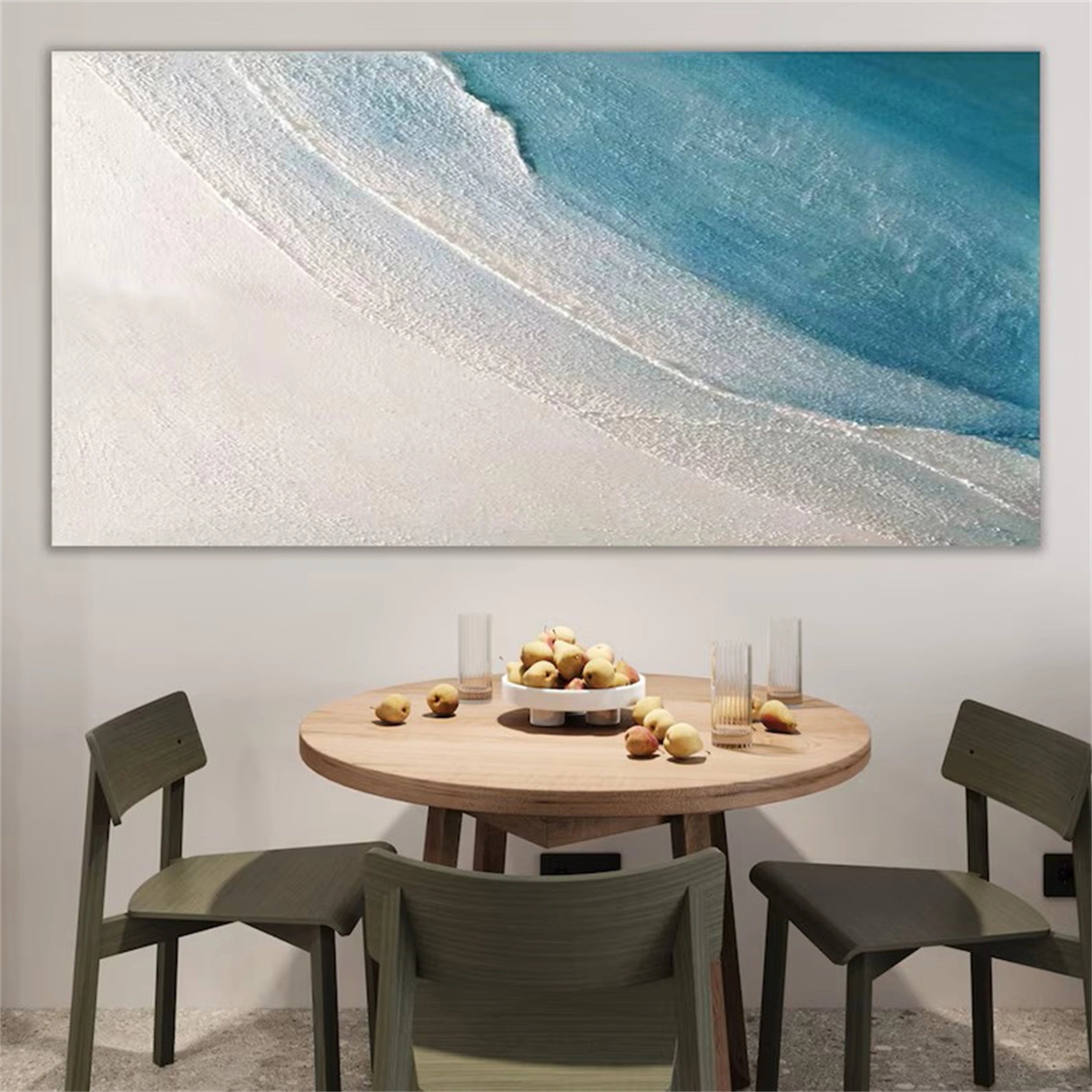 Blue Textured Minimalist Wall Art #BL014