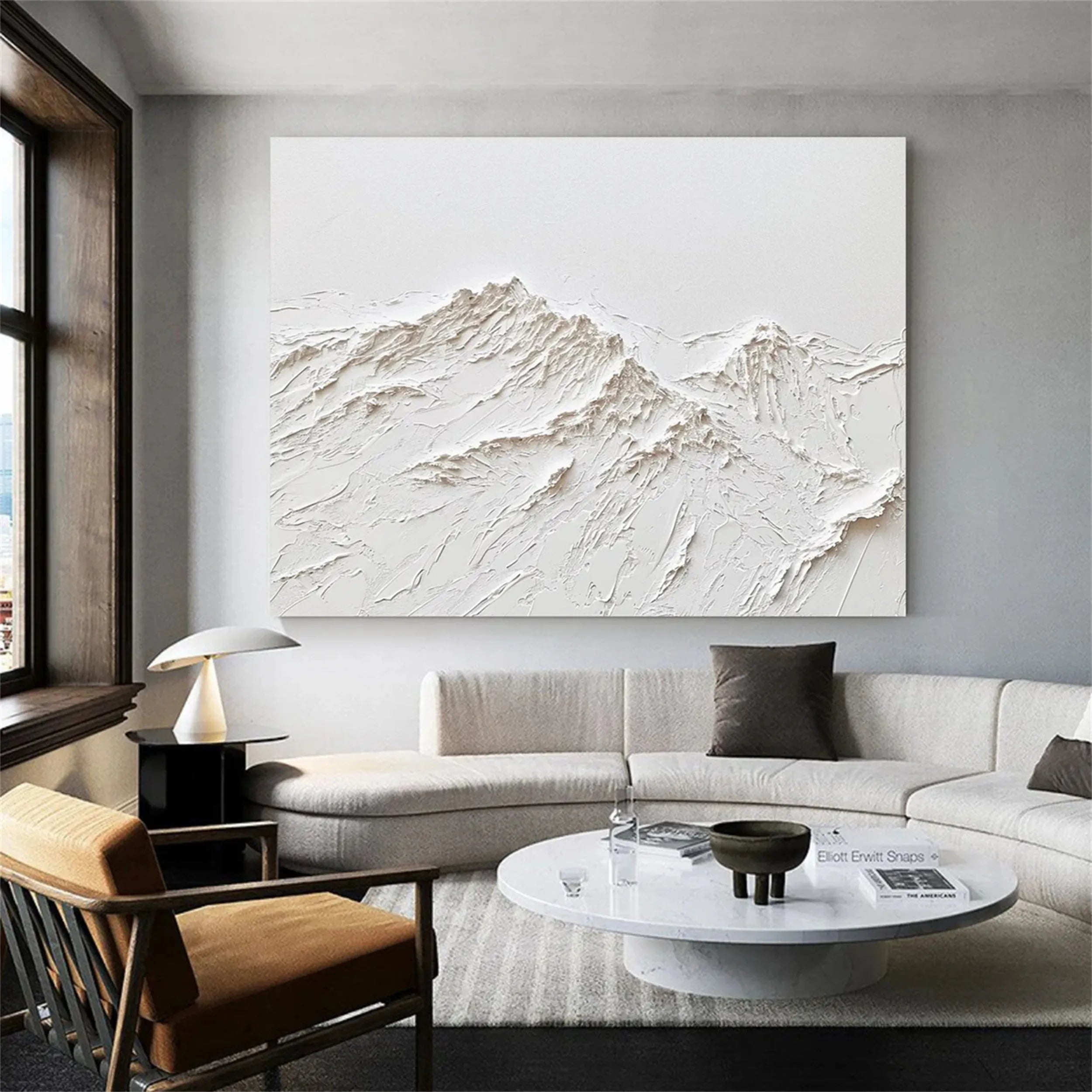 White Textured Minimalist Wall Art #WT130