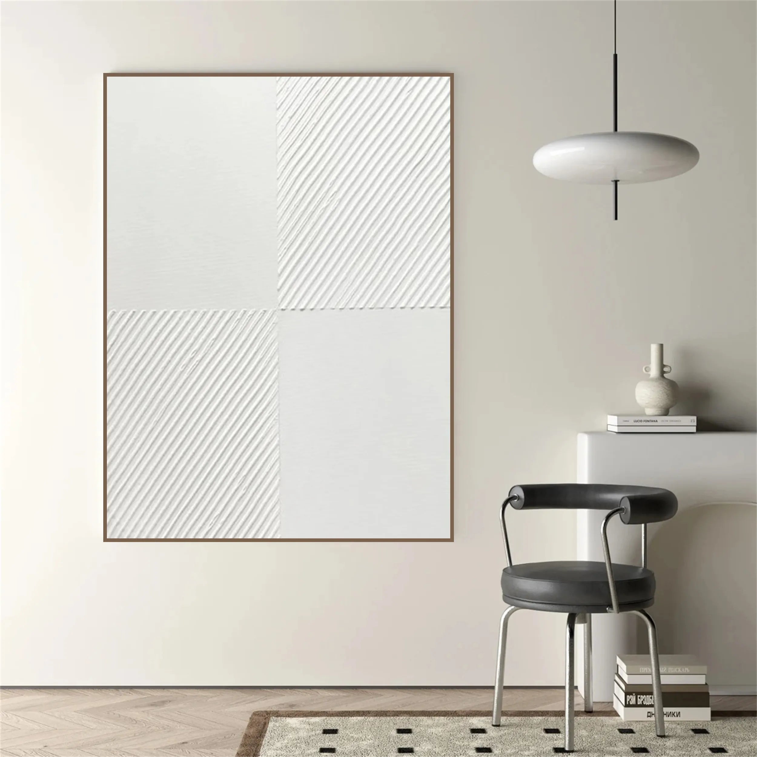 White Textured Minimalist Wall Art #WT103