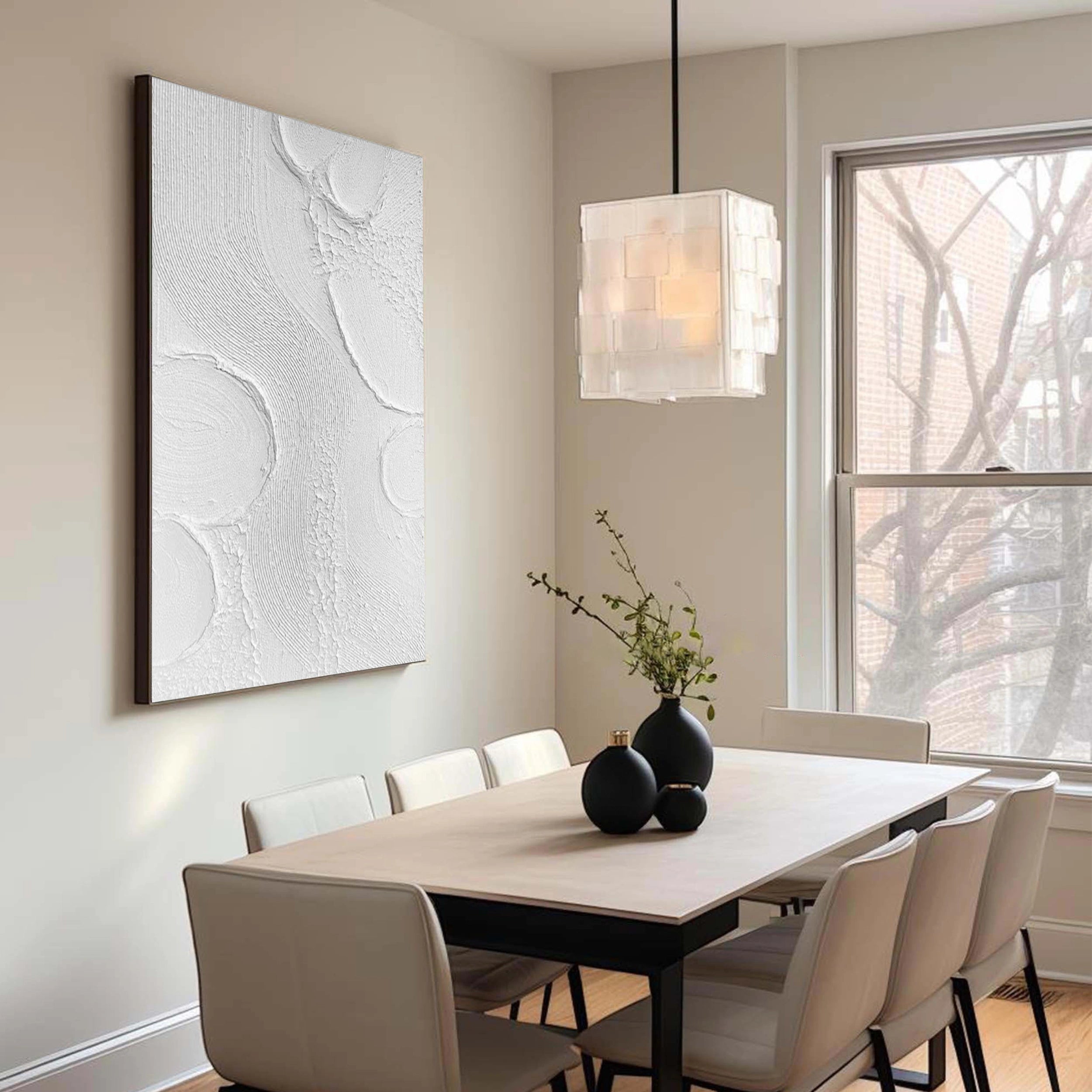 White Textured Minimalist Wall Art #WT061