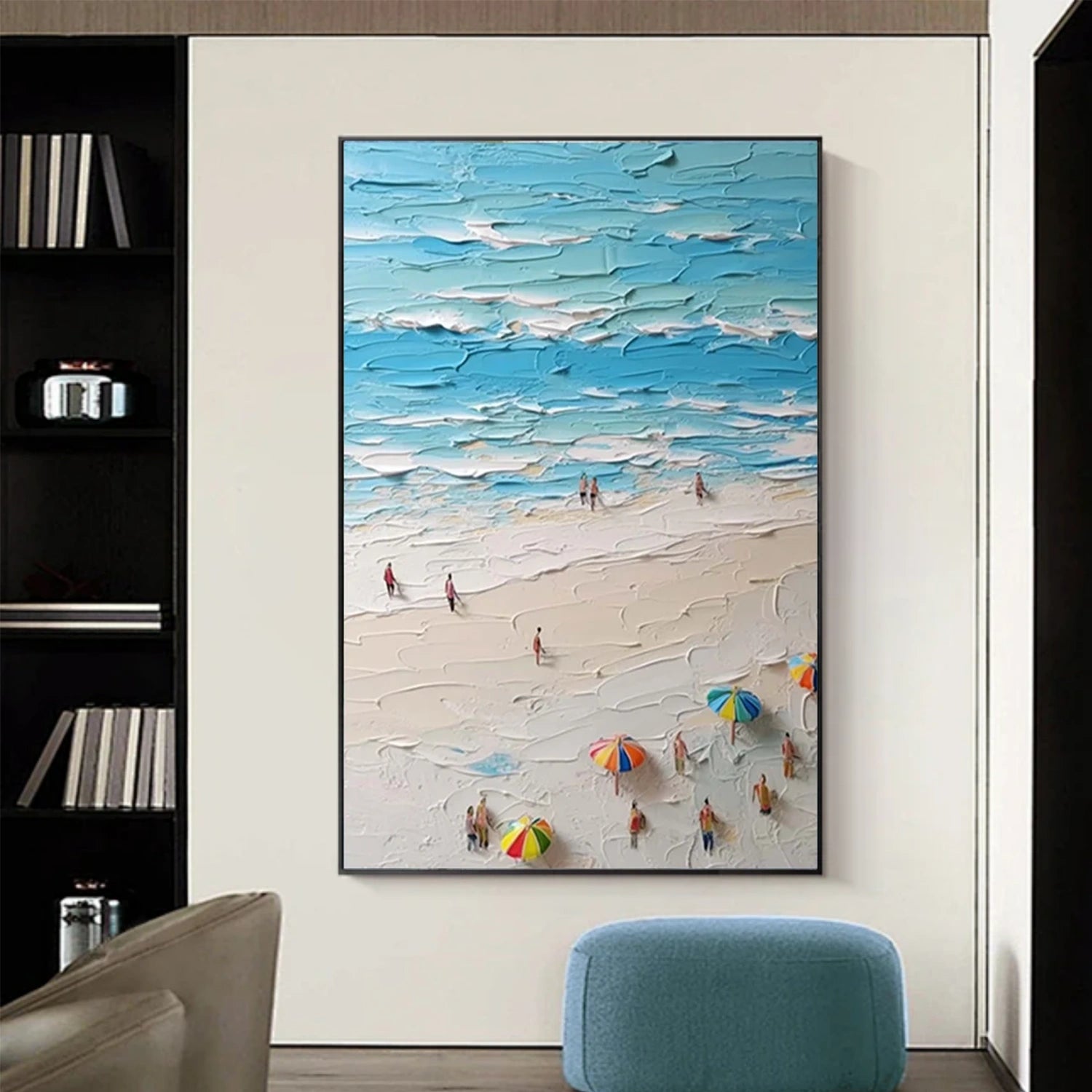Sky And Ocean Abstract Textured Wall Art #SO274