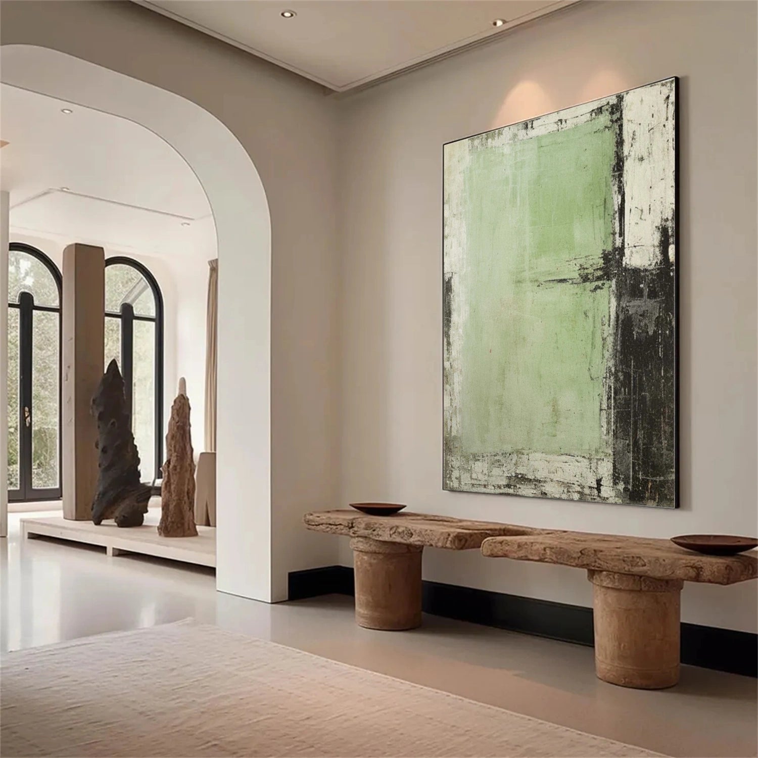 Green Abstract Wall Art #AW099
