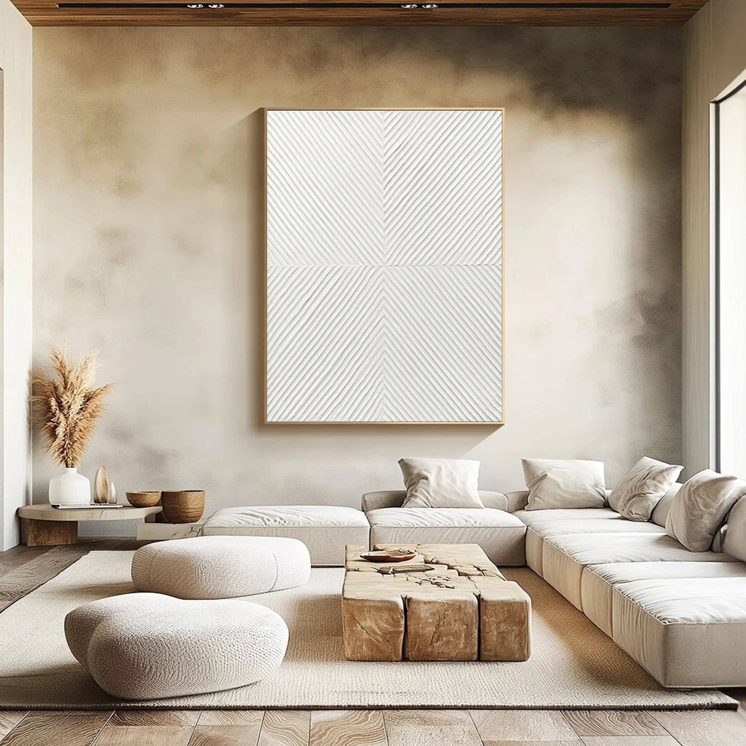 White Textured Minimalist Wall Art #WT109