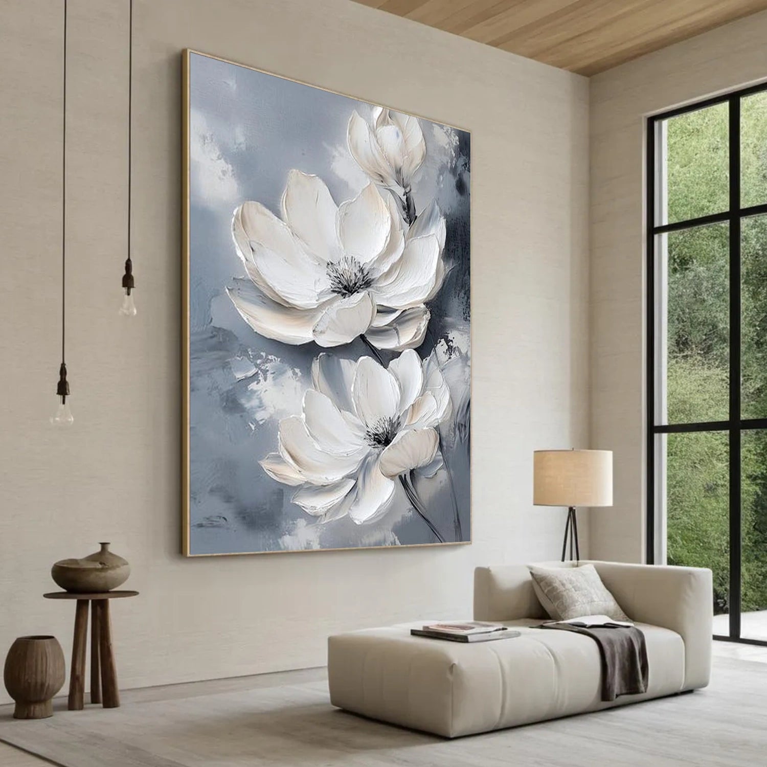 Tree And Flower Abstract Textured Wall Art #TF202