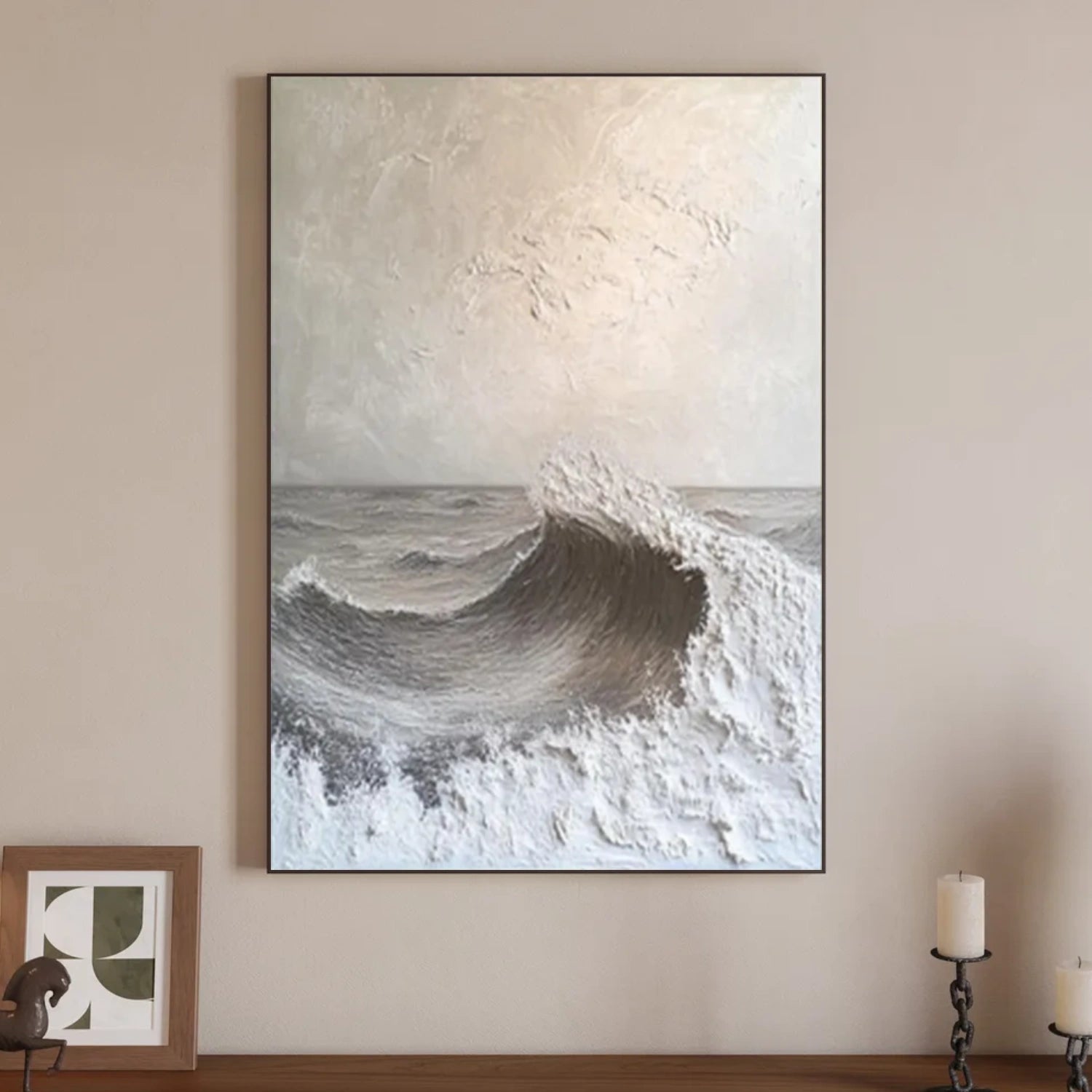 Sky And Ocean Abstract Textured Wall Art #SO317