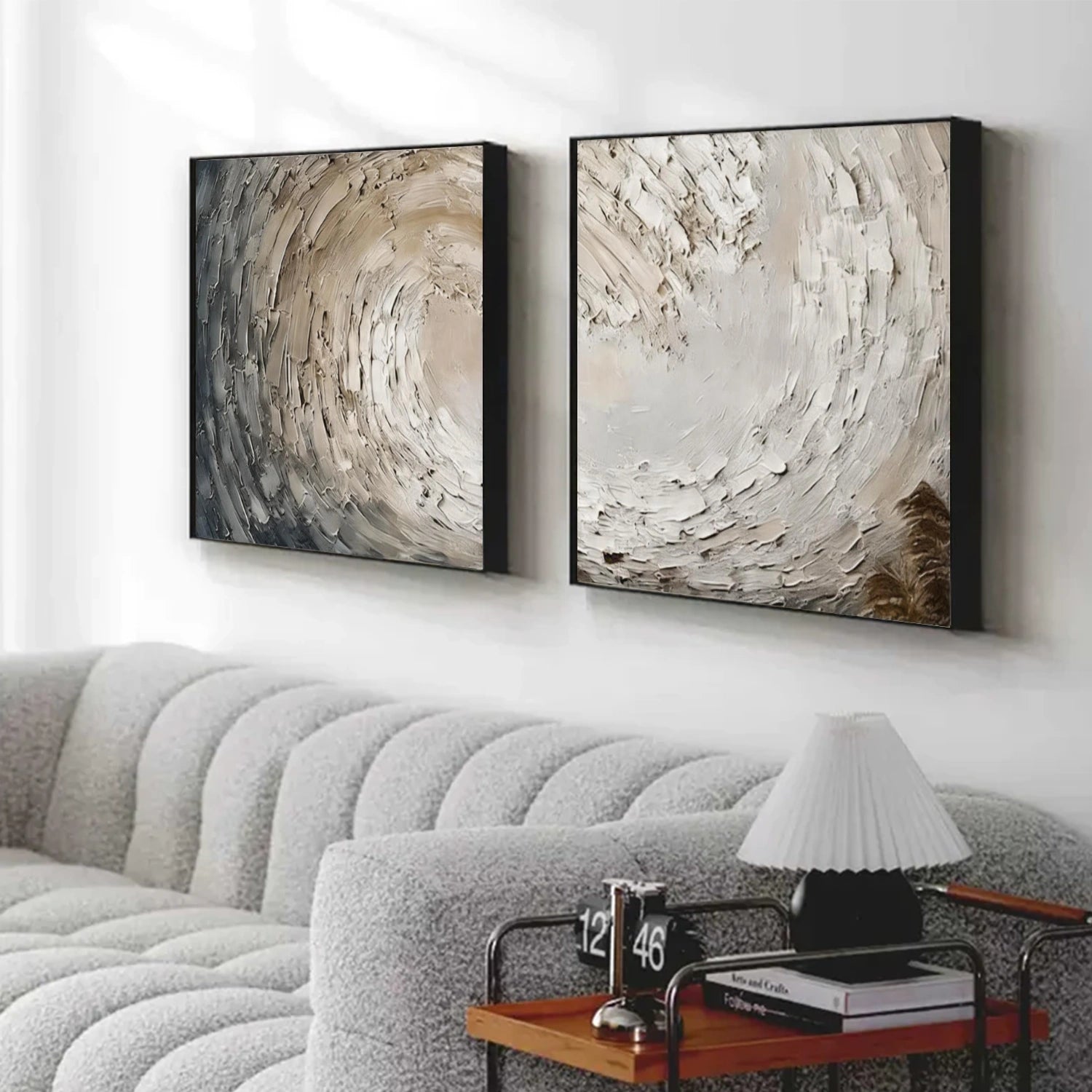 Sky And Ocean Abstract Textured Wall Art Set of 2 #SO391