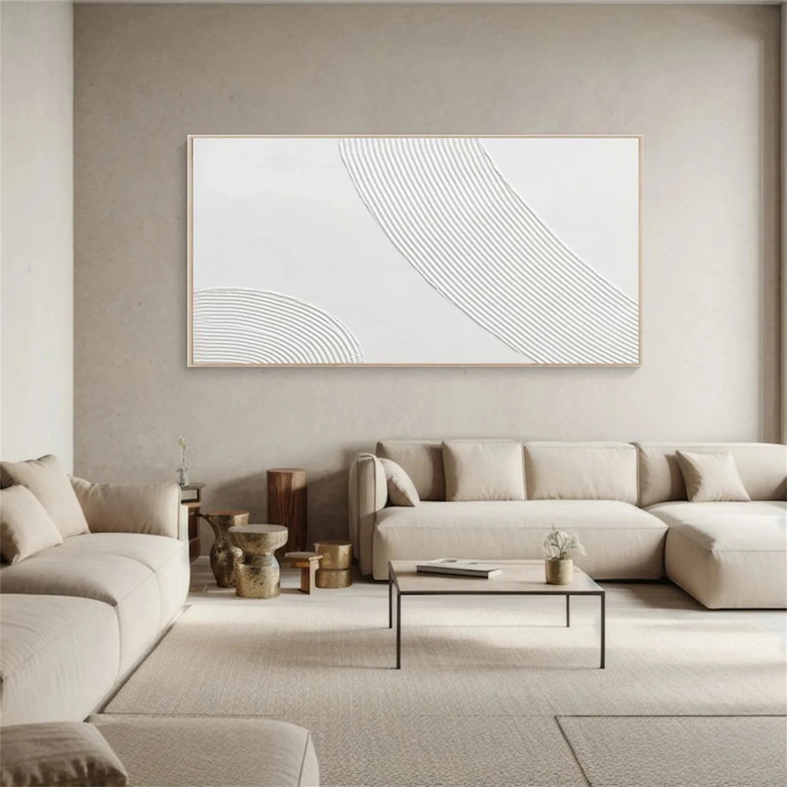 White Textured Minimalist Wall Art #WT107