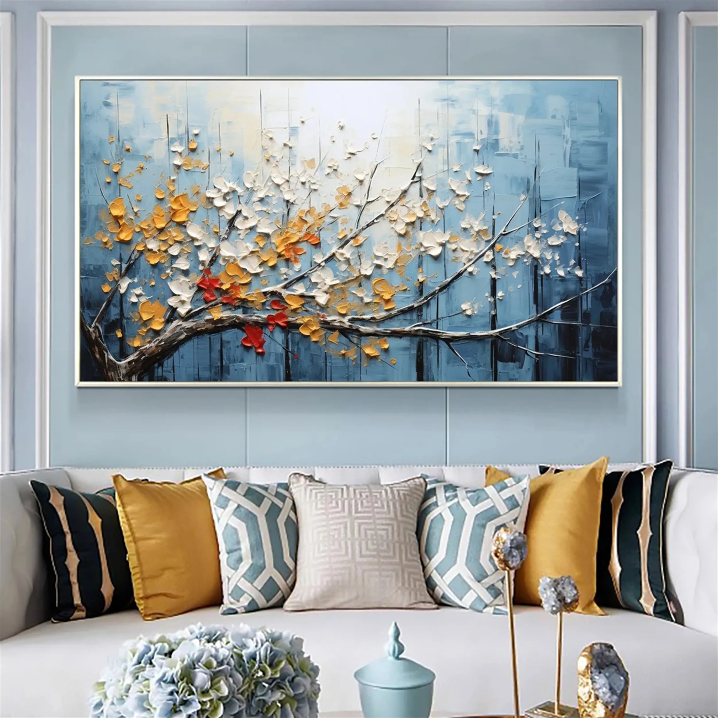 Colorful Tree And Flower Painting #TF020
