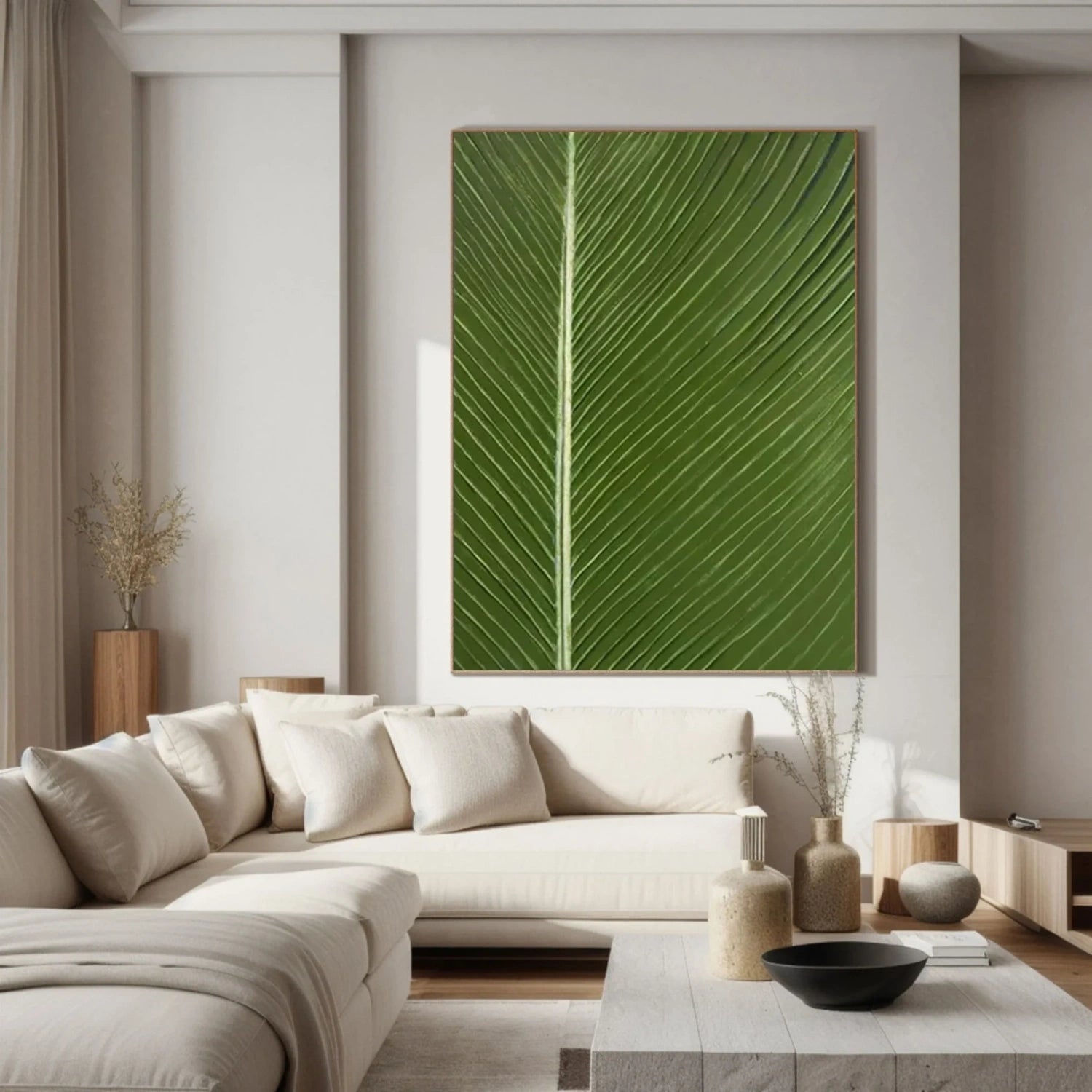 Green Textured Minimalist Wall Art #GT045