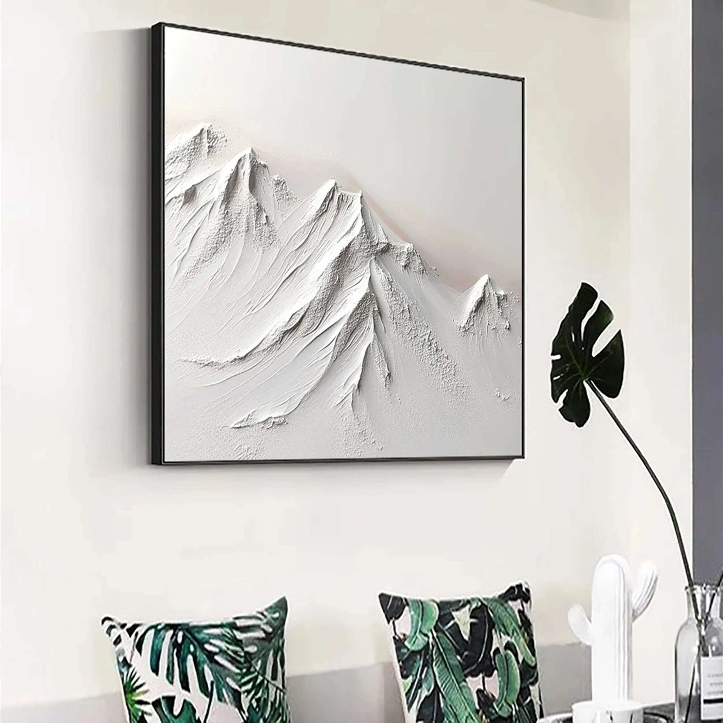 White Textured Minimalist Wall Art #WT116