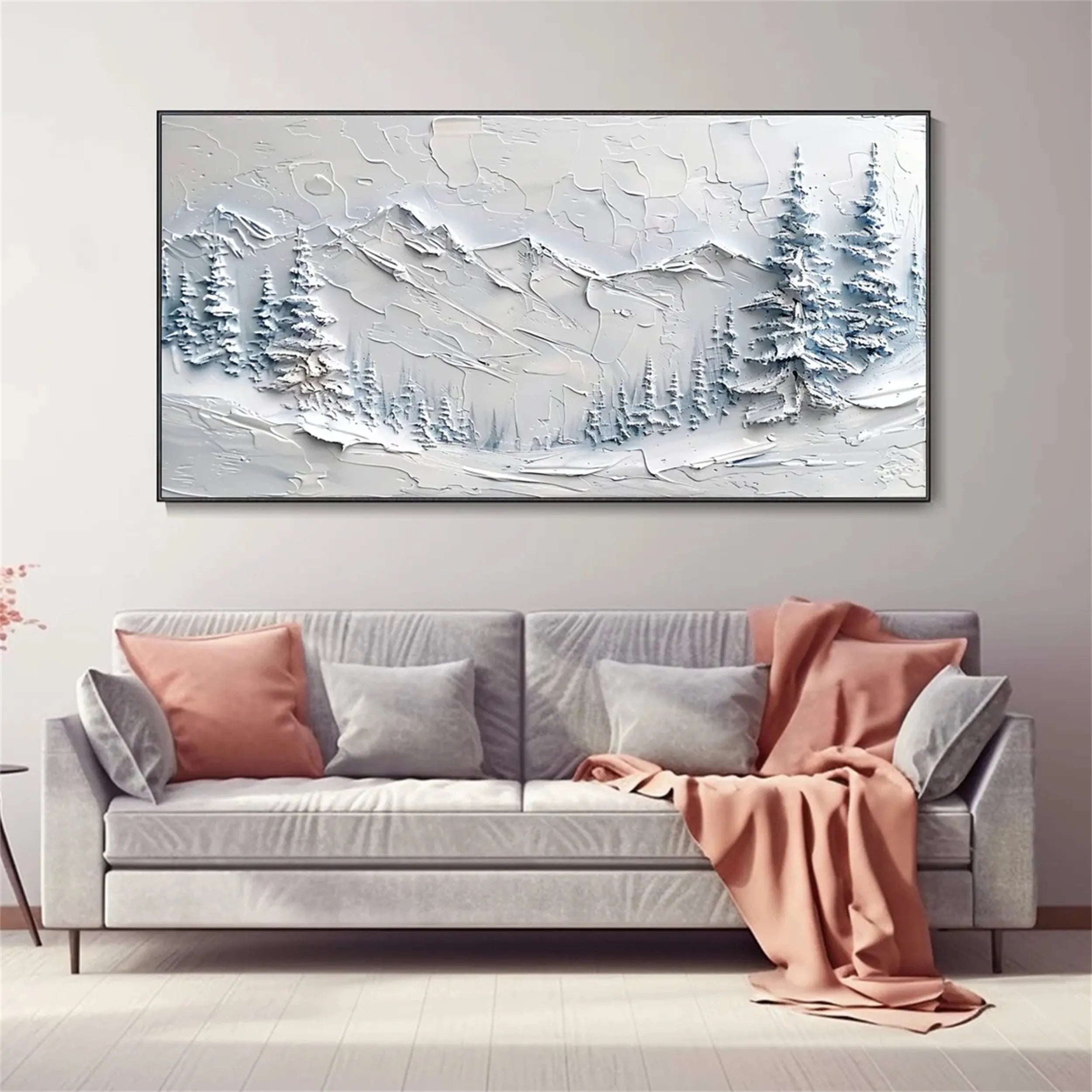 White Textured Minimalist Wall Art #WT135