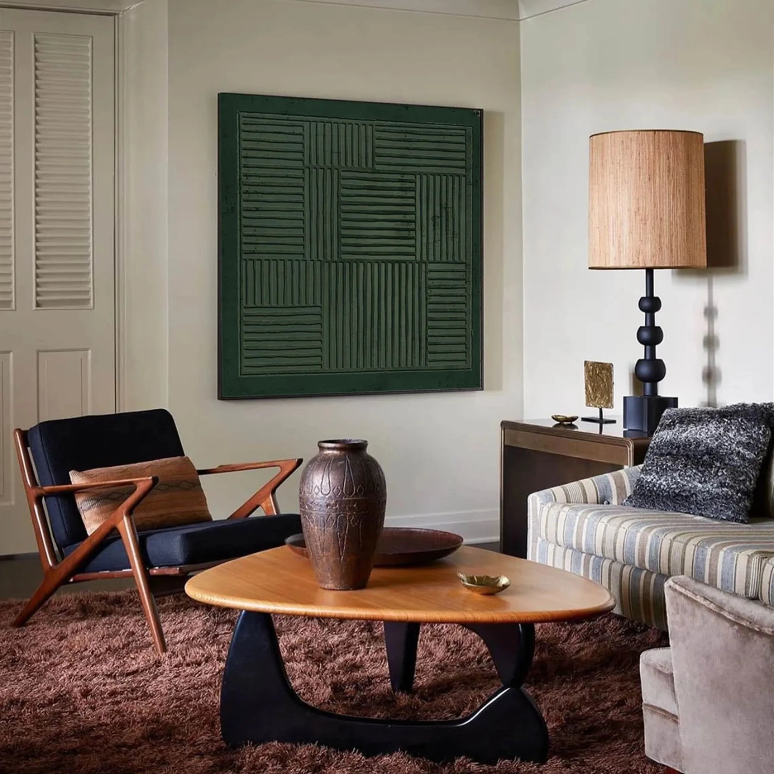 Green Textured Minimalist Wall Art #GT010