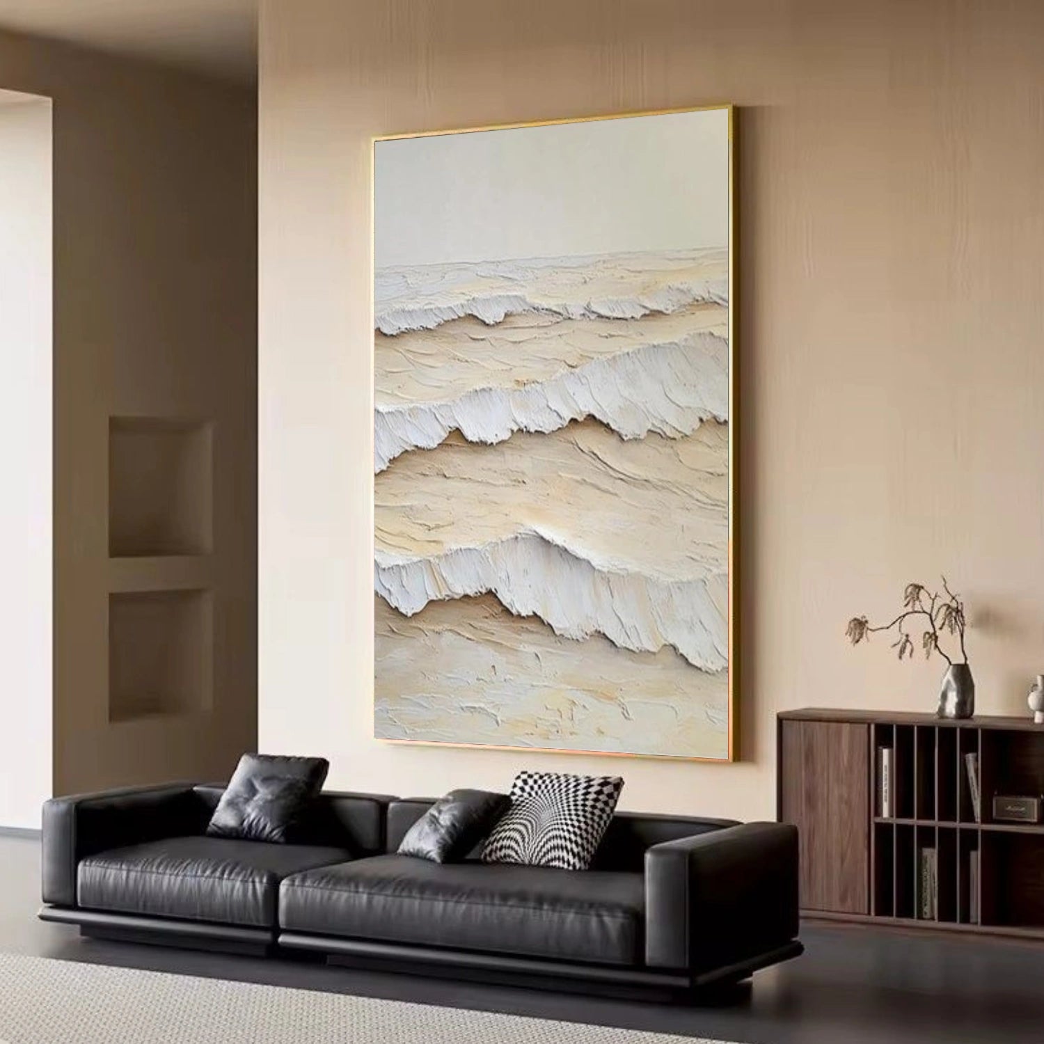 Sky And Ocean Abstract Textured Wall Art #SO373