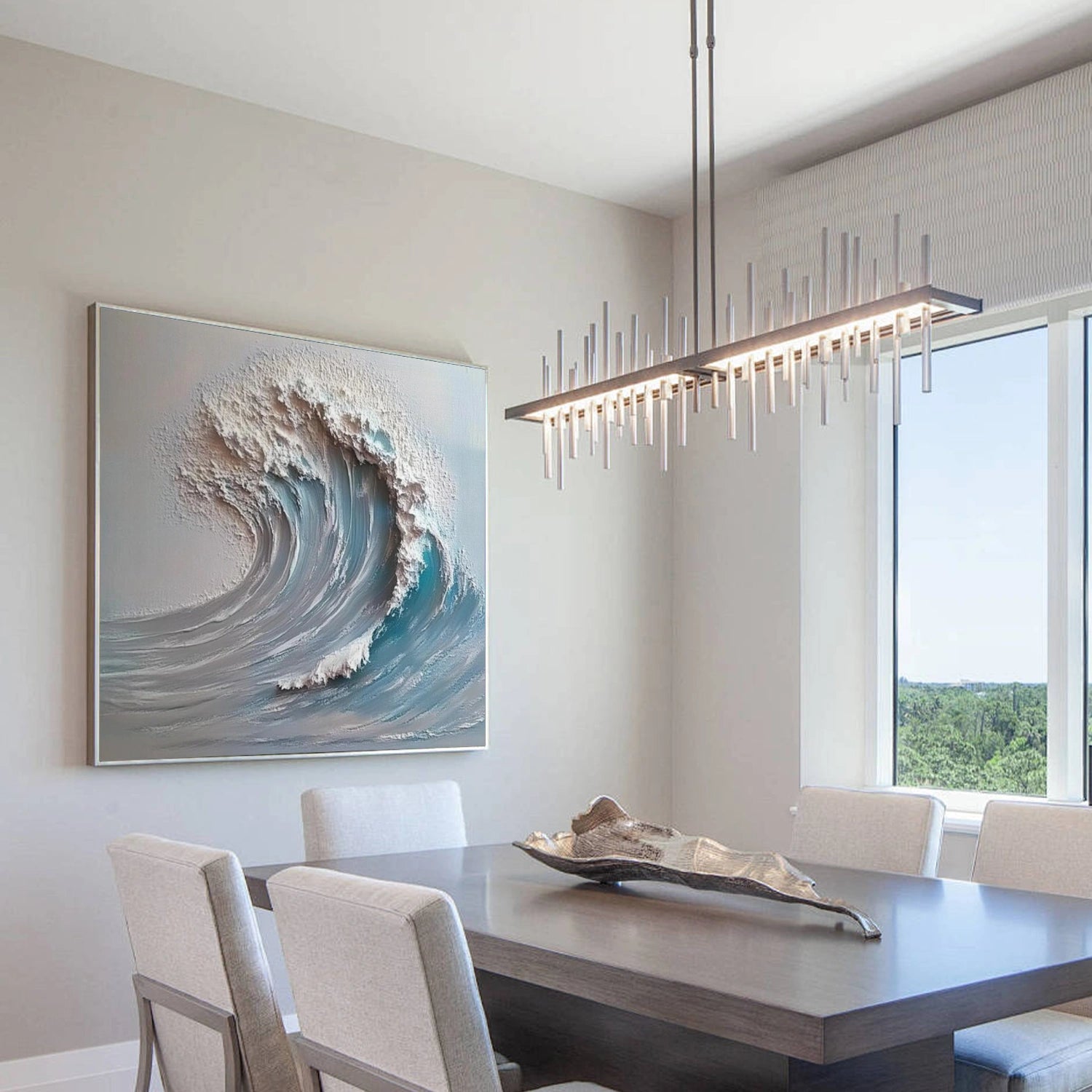 Sky And Ocean Abstract Textured Wall Art #SO298