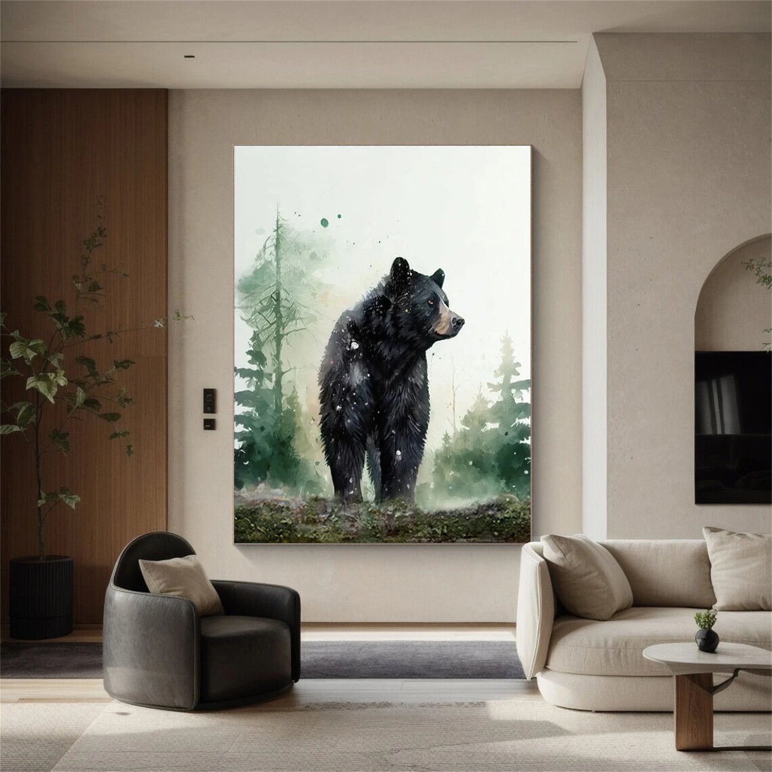 Abstract Animal Art Ursus thibetanus Wall Art #AT040
