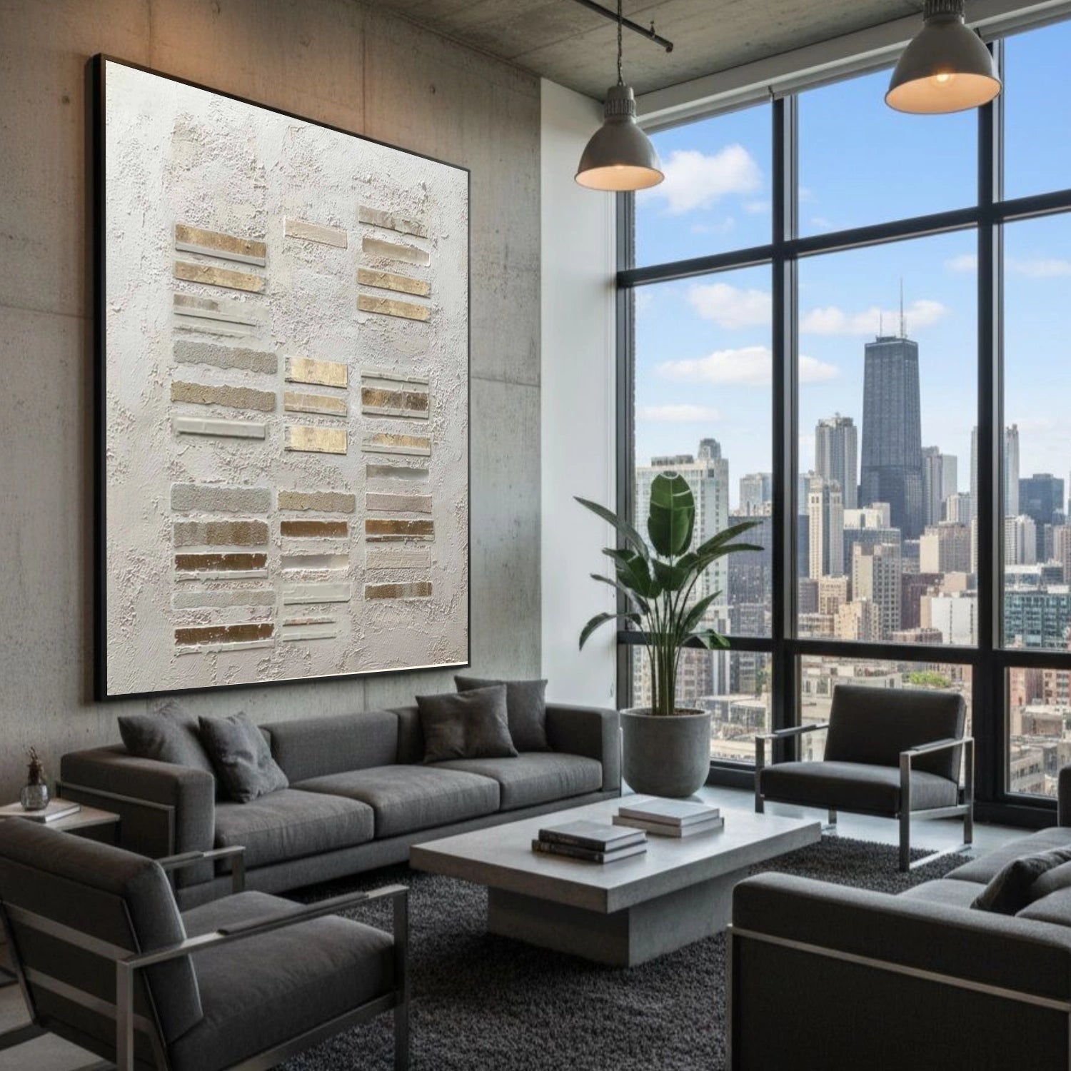 Wabi Sabi Abstract Textured Canvas Art #WA248