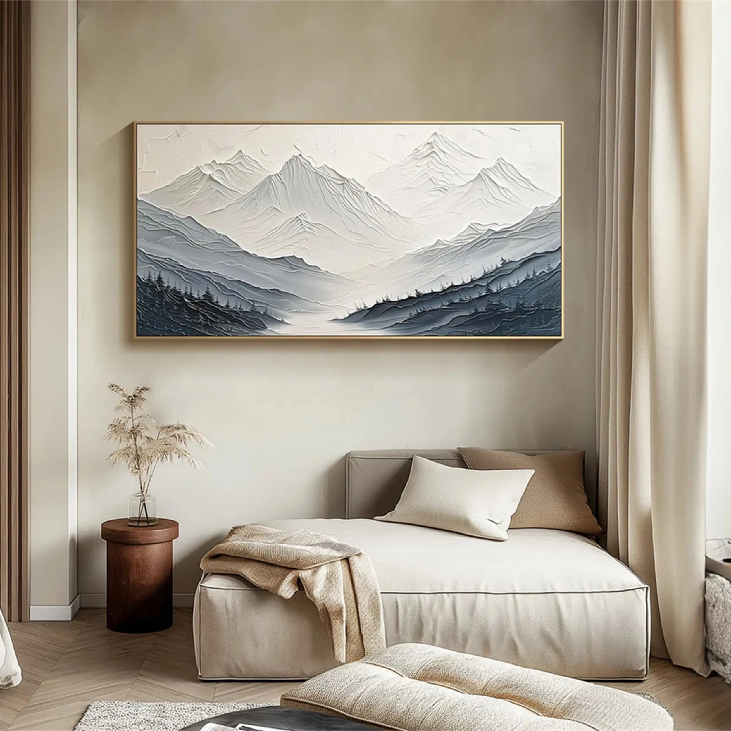 White Textured Minimalist Wall Art #WT133