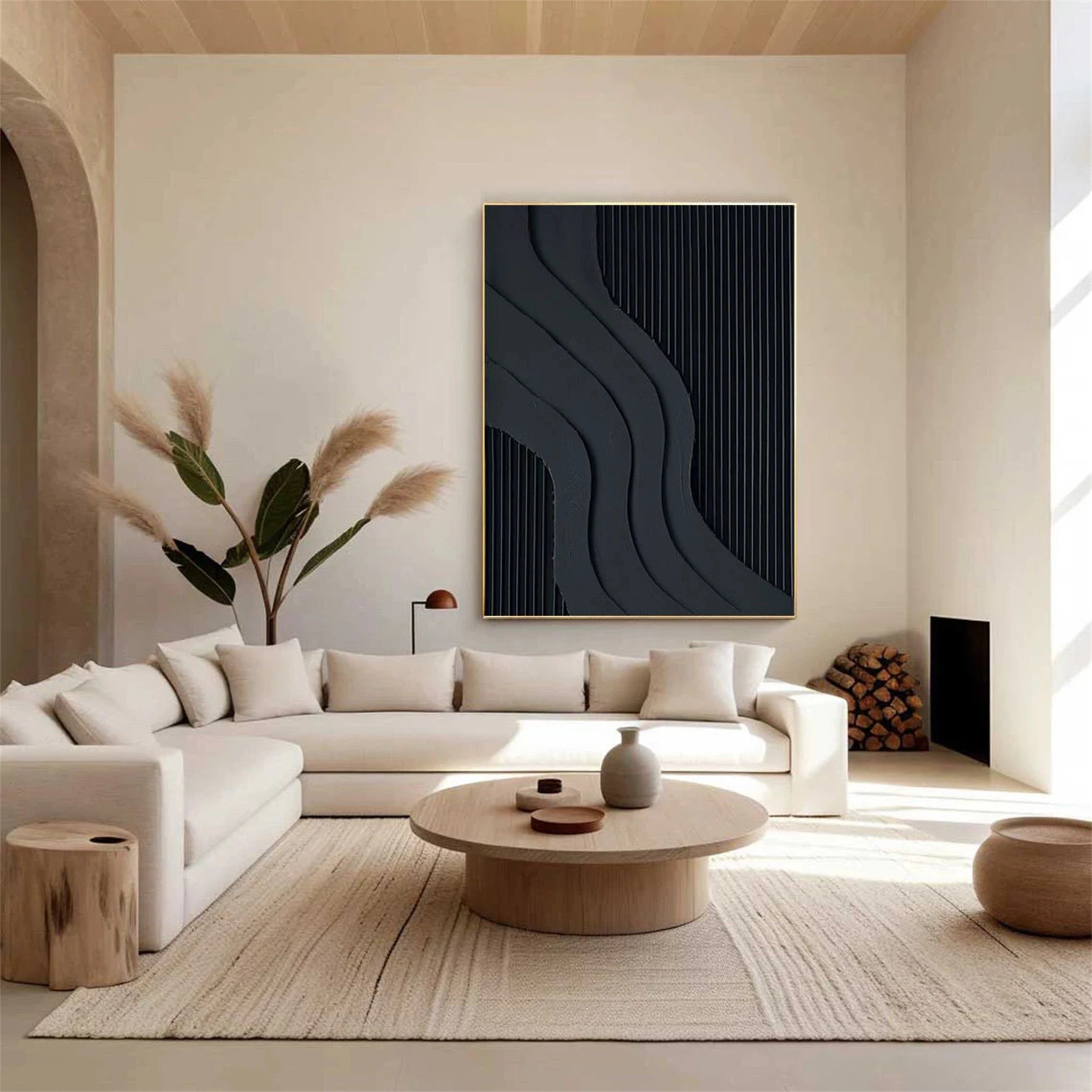 Black Textured Minimalist Wall Art #BT020