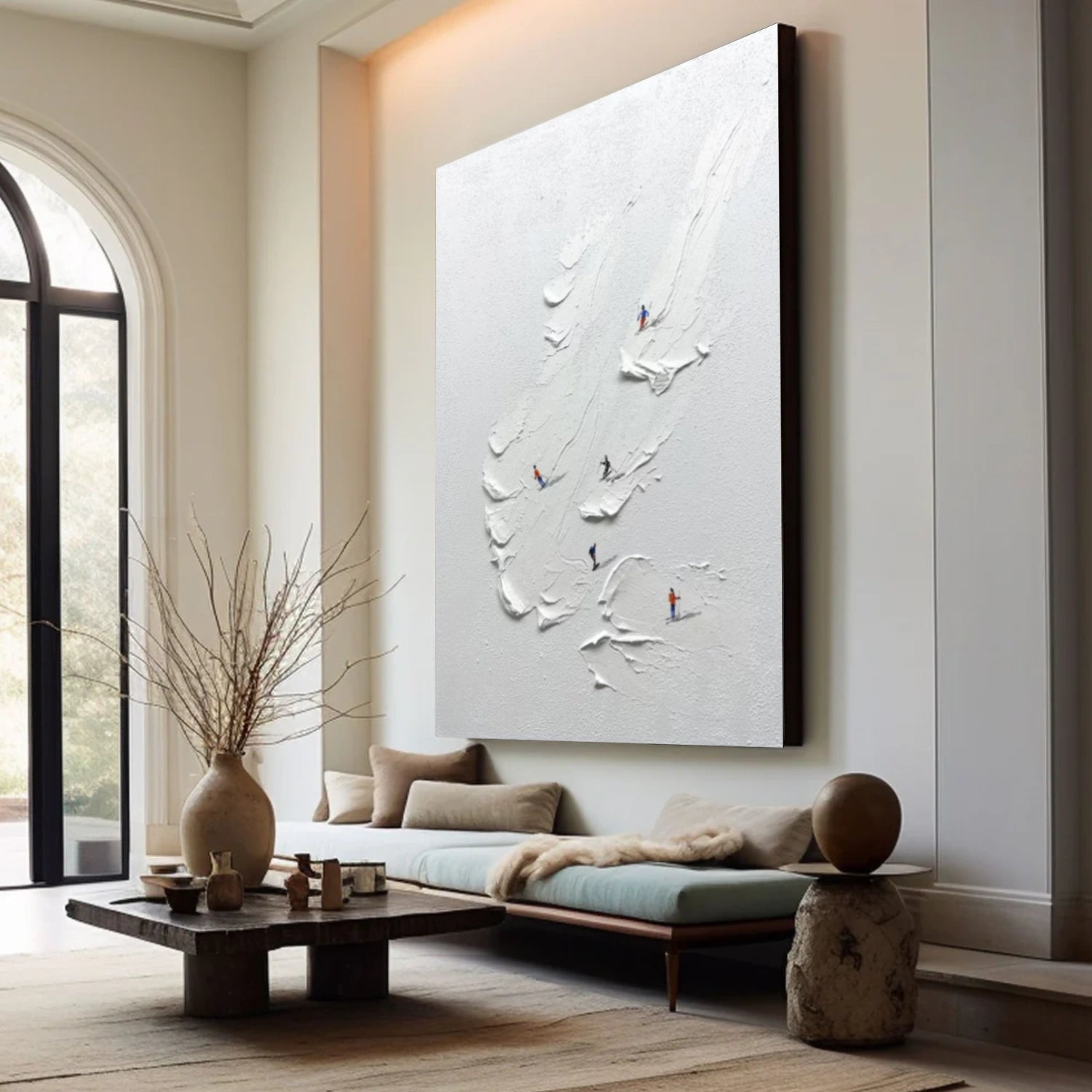 Skiing Sport Textured Wall Art #BA034