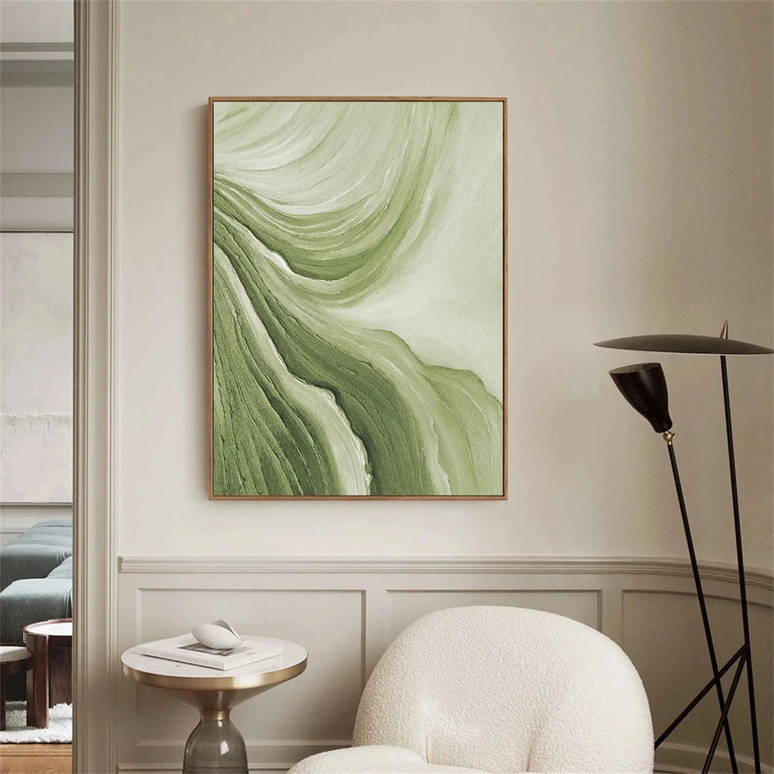 Green Textured Minimalist Wall Art #GT005