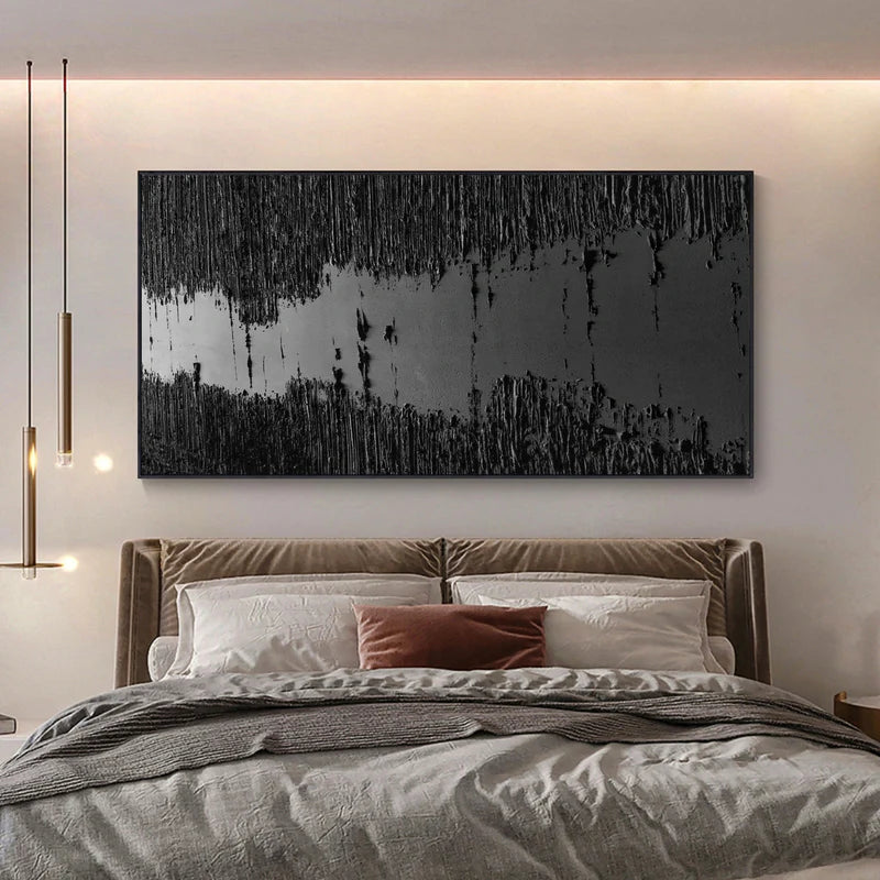Black Textured Minimalist Wall Art #BT016