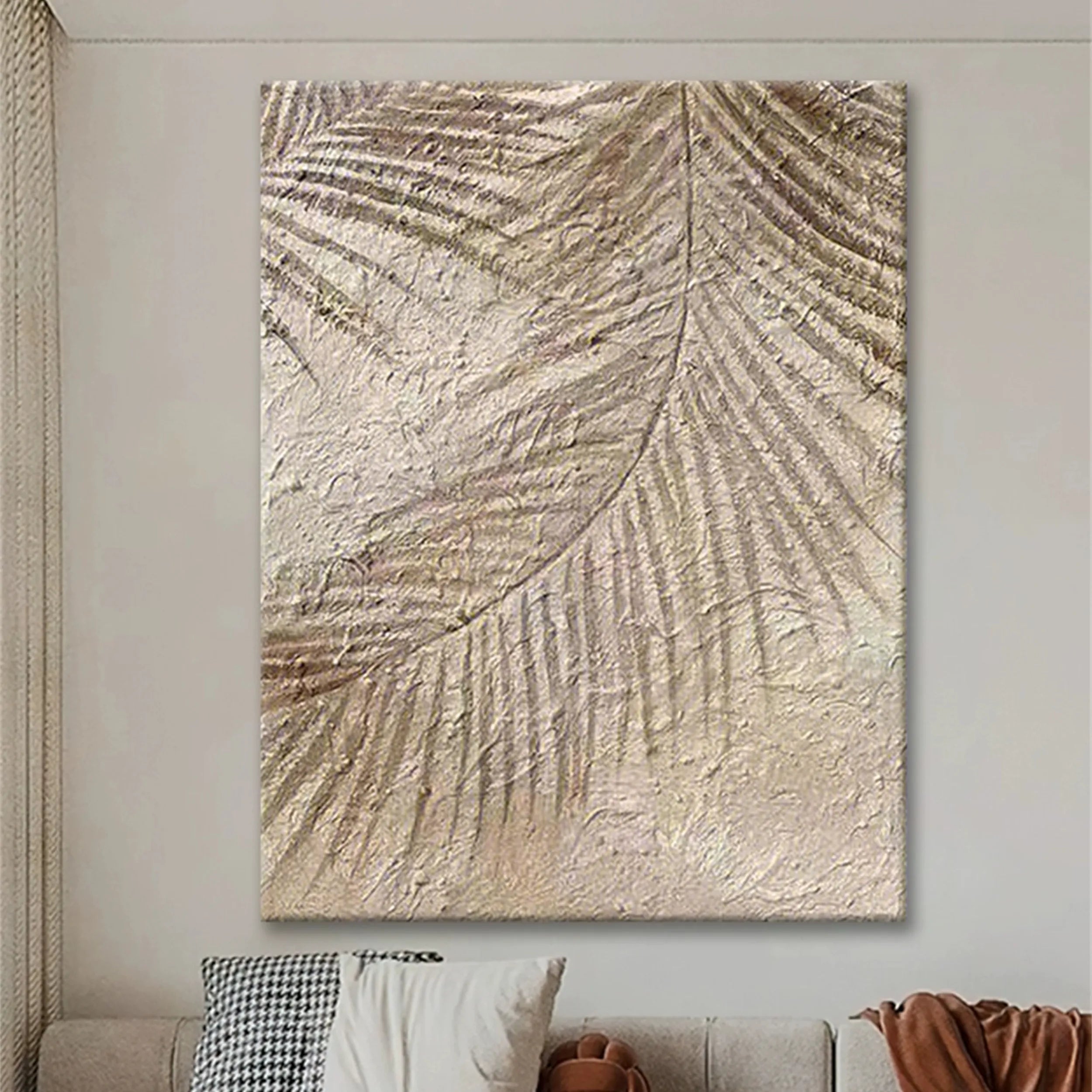 Beige Tree And Flower Painting #TF063
