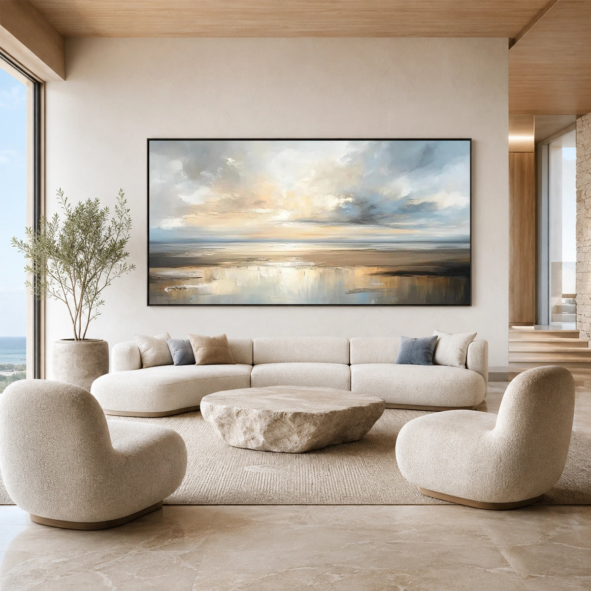 Sky And Ocean Abstract Wall Art #SO446